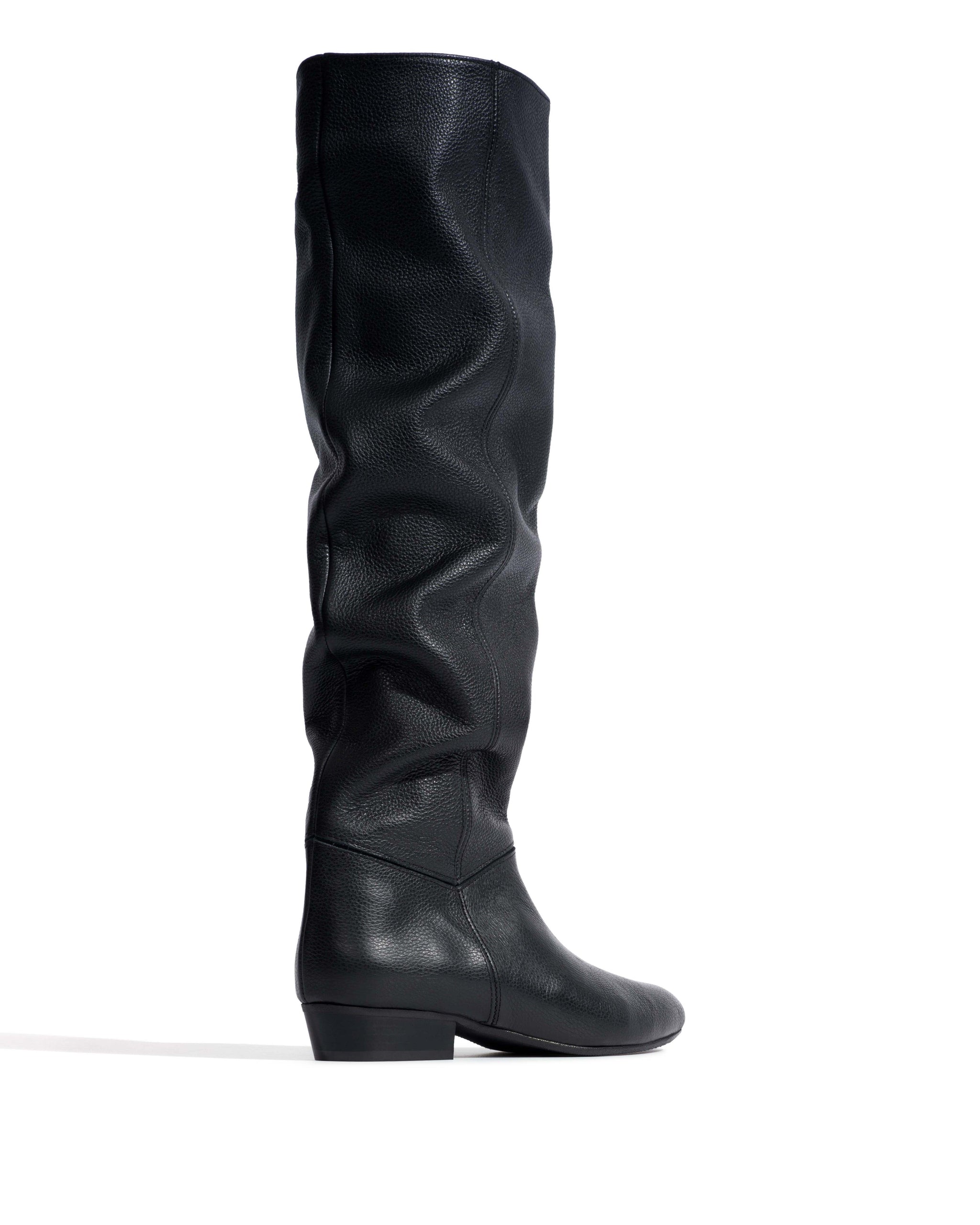 Jadah 20 Pebbled soft calf & suede leather Black