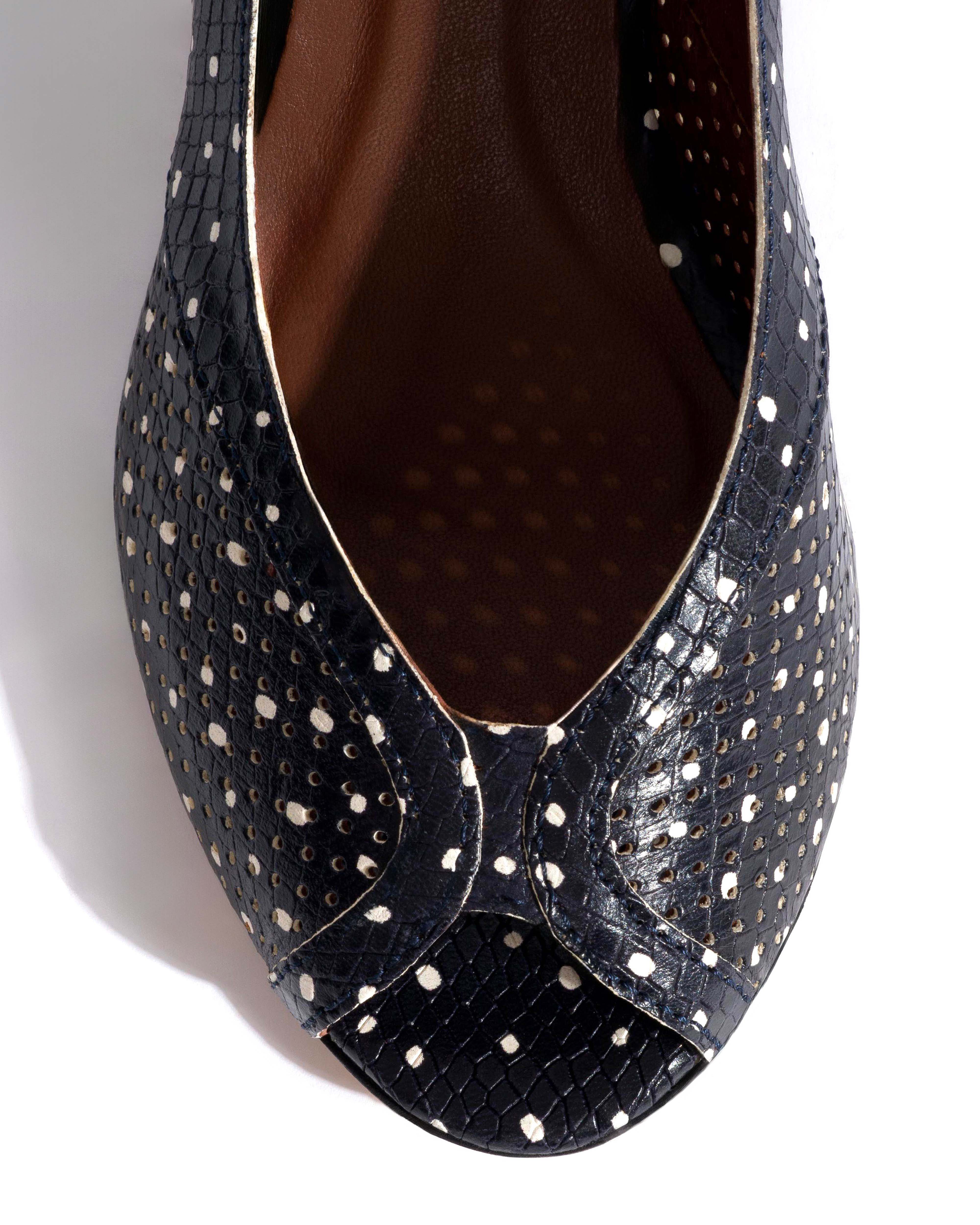 Tiffany stiletto Spotted snake calf Midnight blue