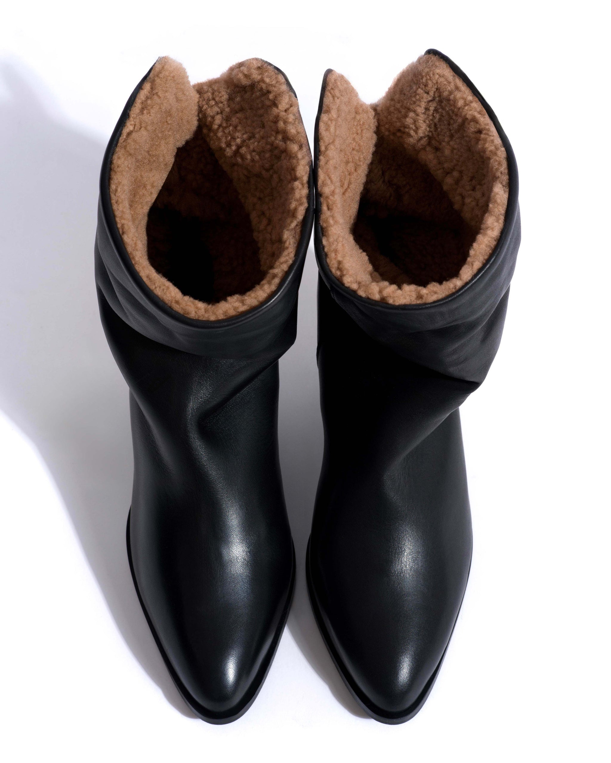 Vully 50 triangle lamb shearling Soft calf Black