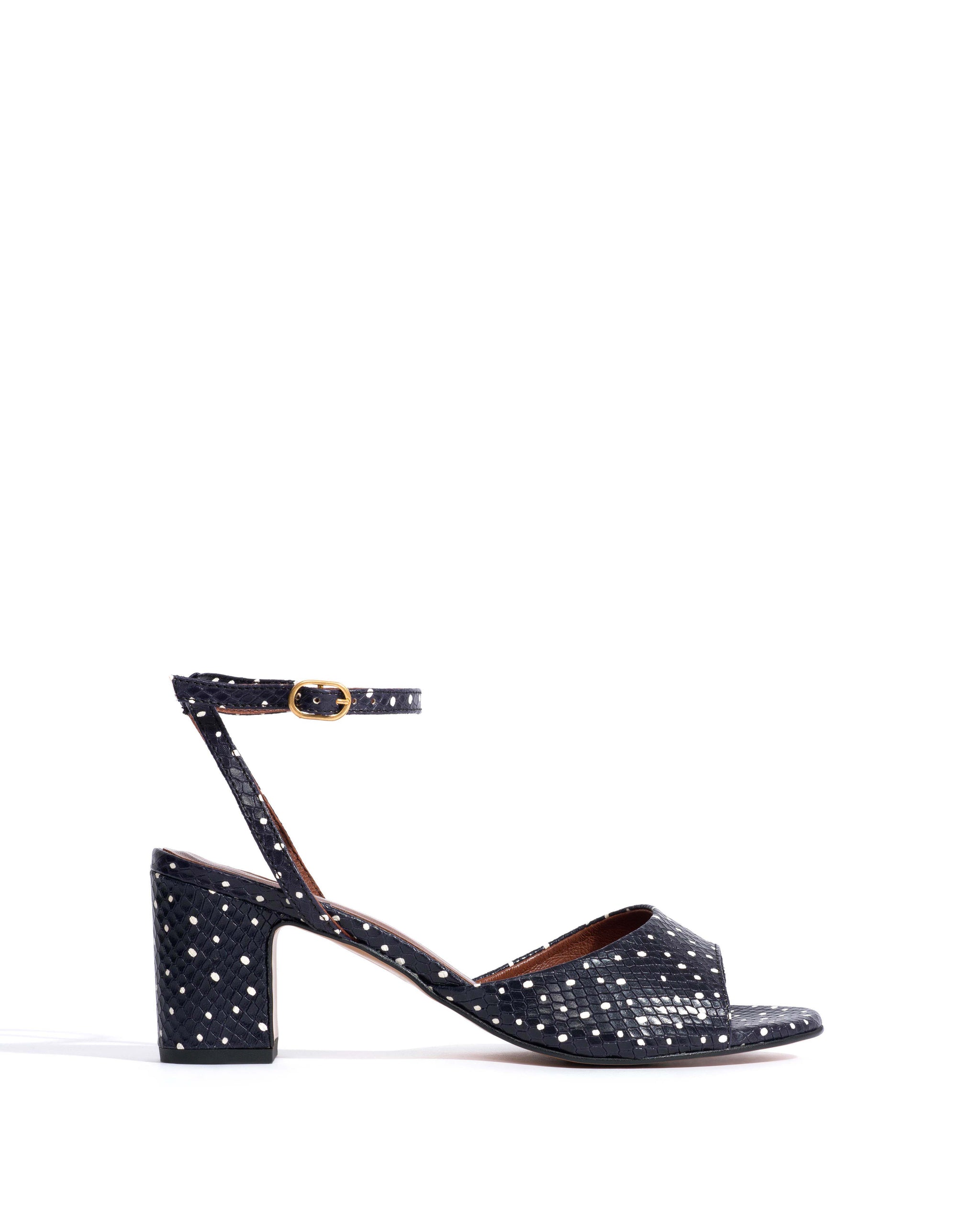 Jolie 55 Spotted snake calf Midnight blue - Anonymous Copenhagen Heels