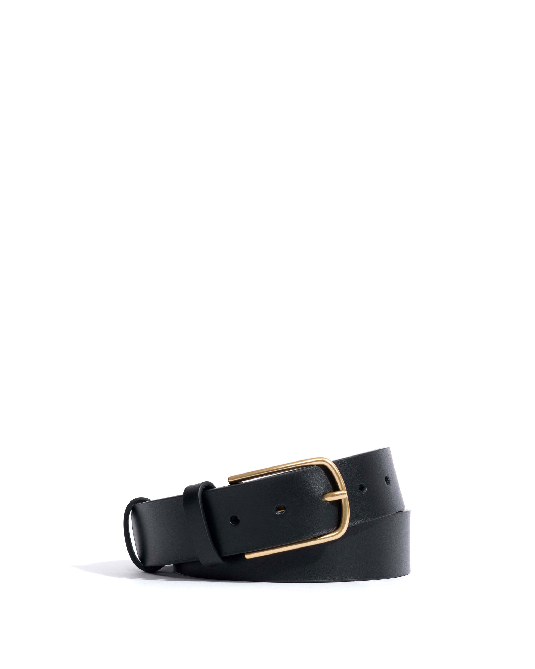 Whane simple unisex leather belt Vegetal soft calf & metal Black & gold buckle - Anonymous Copenhagen Belts