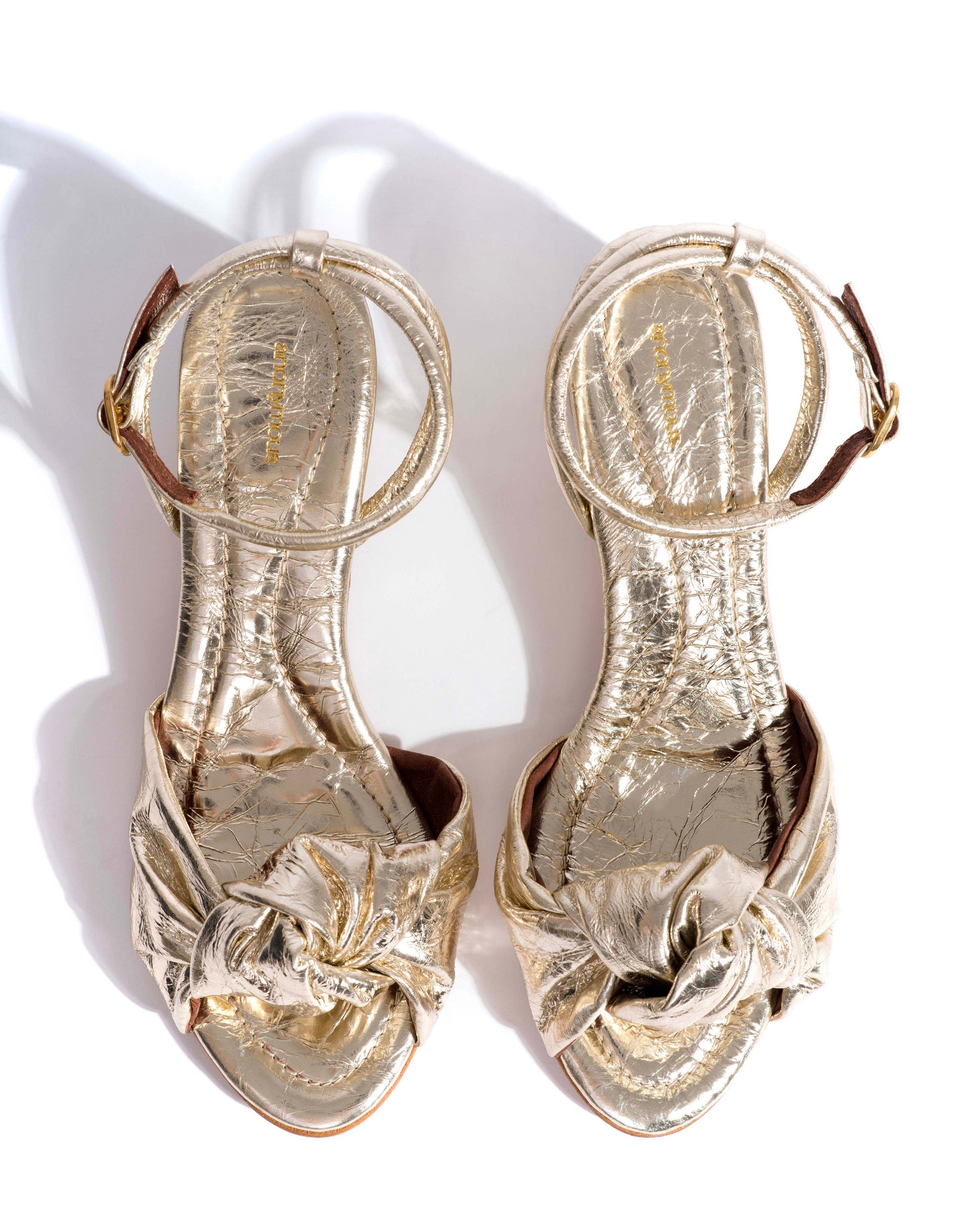 Curvey 50 Crinkled metallic lamb Champagne - Anonymous Copenhagen Heels