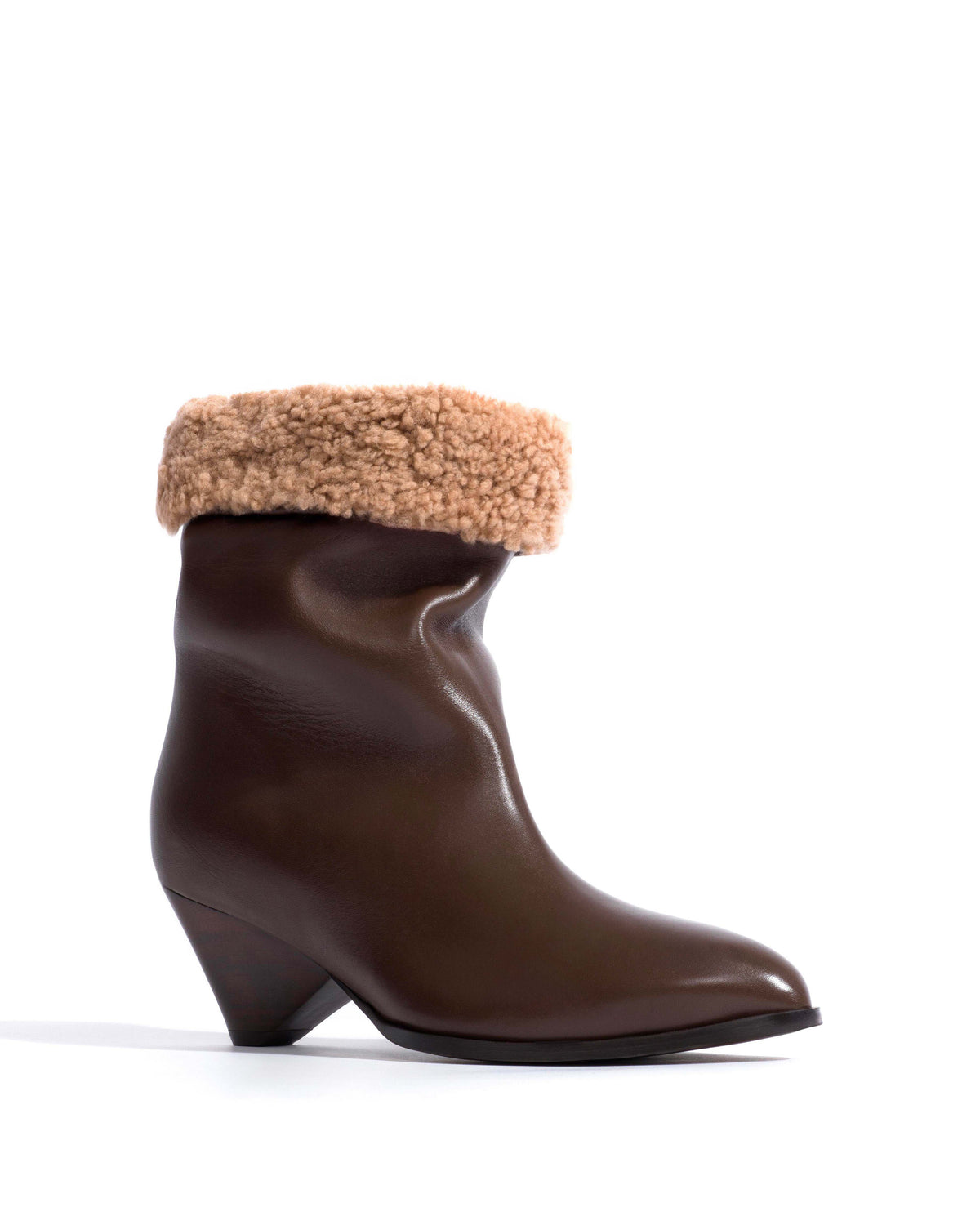 Vully 50 triangle lamb shearling Soft calf Dark taupe