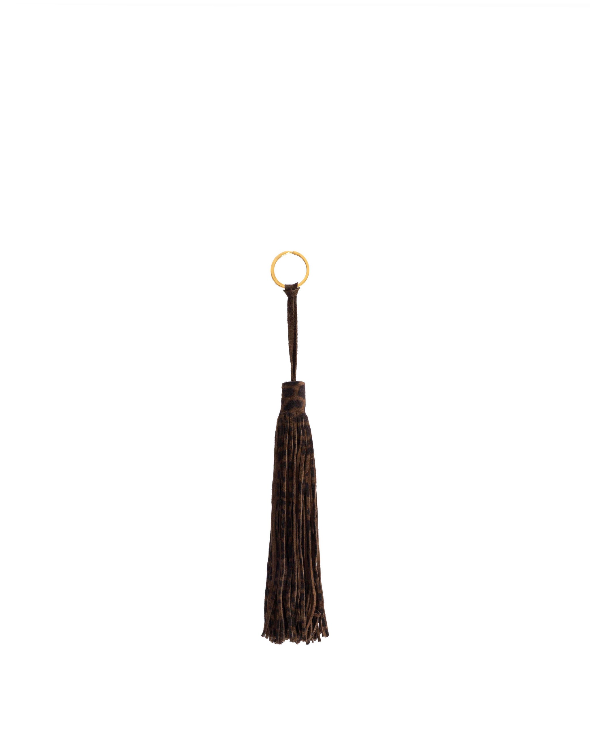 Langley fringe keyring Calf suede print Jaguar - Anonymous Copenhagen Small Leather Goods