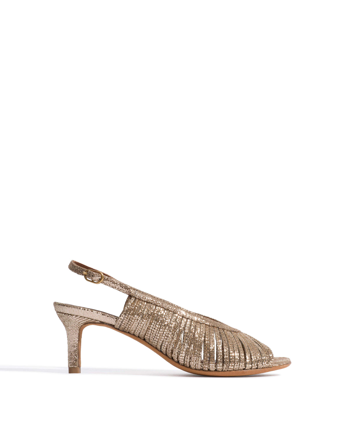 Zenia 55 Lizard metallic goat Vintage champagne