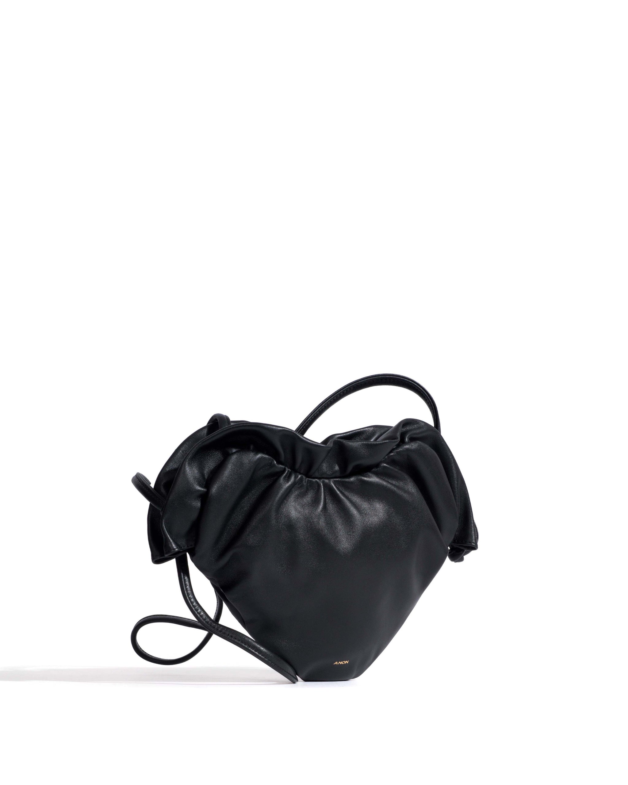 Zally classic heart bag Shiny lamb Black