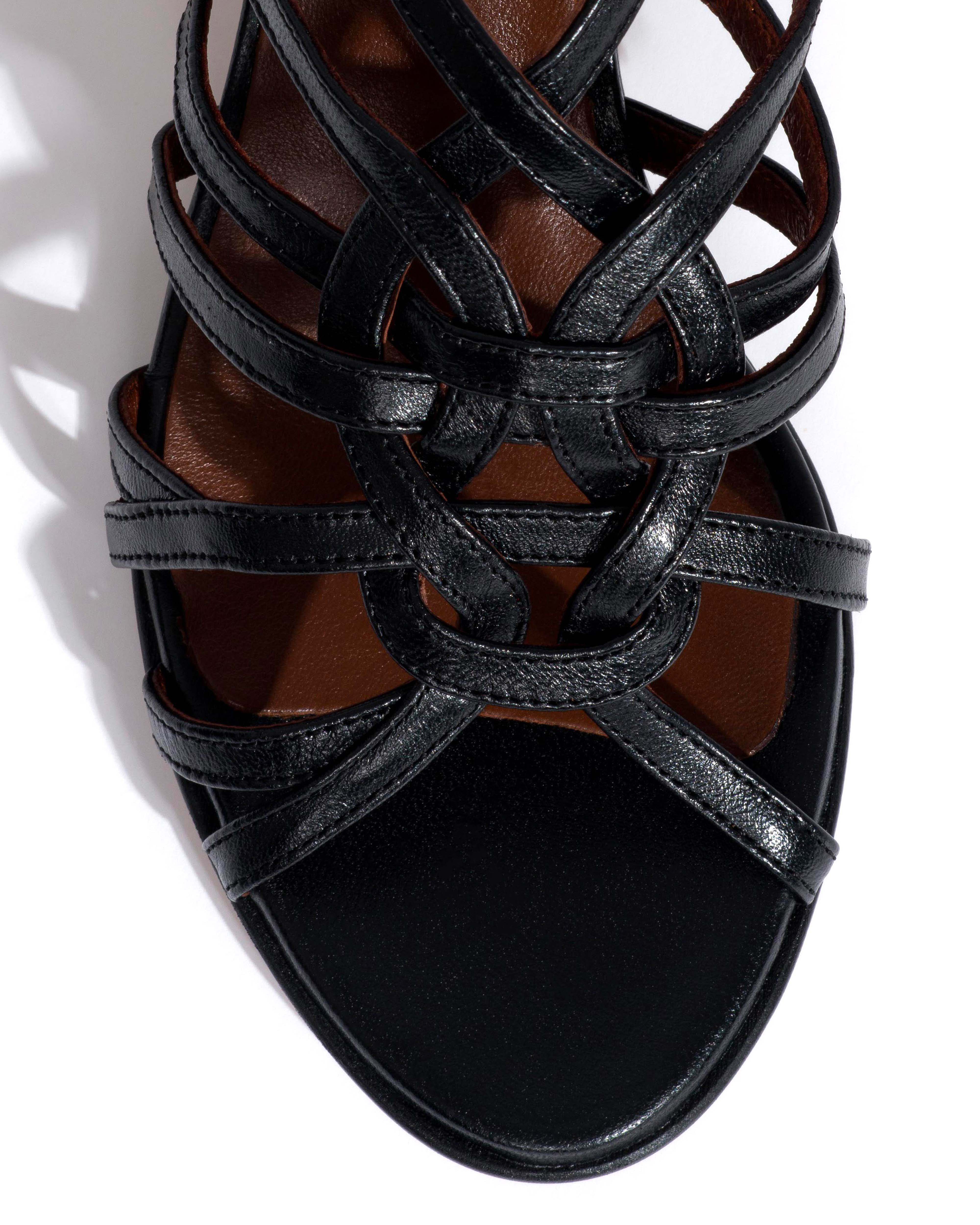 Vickey 50 stiletto Shiny lamb Black