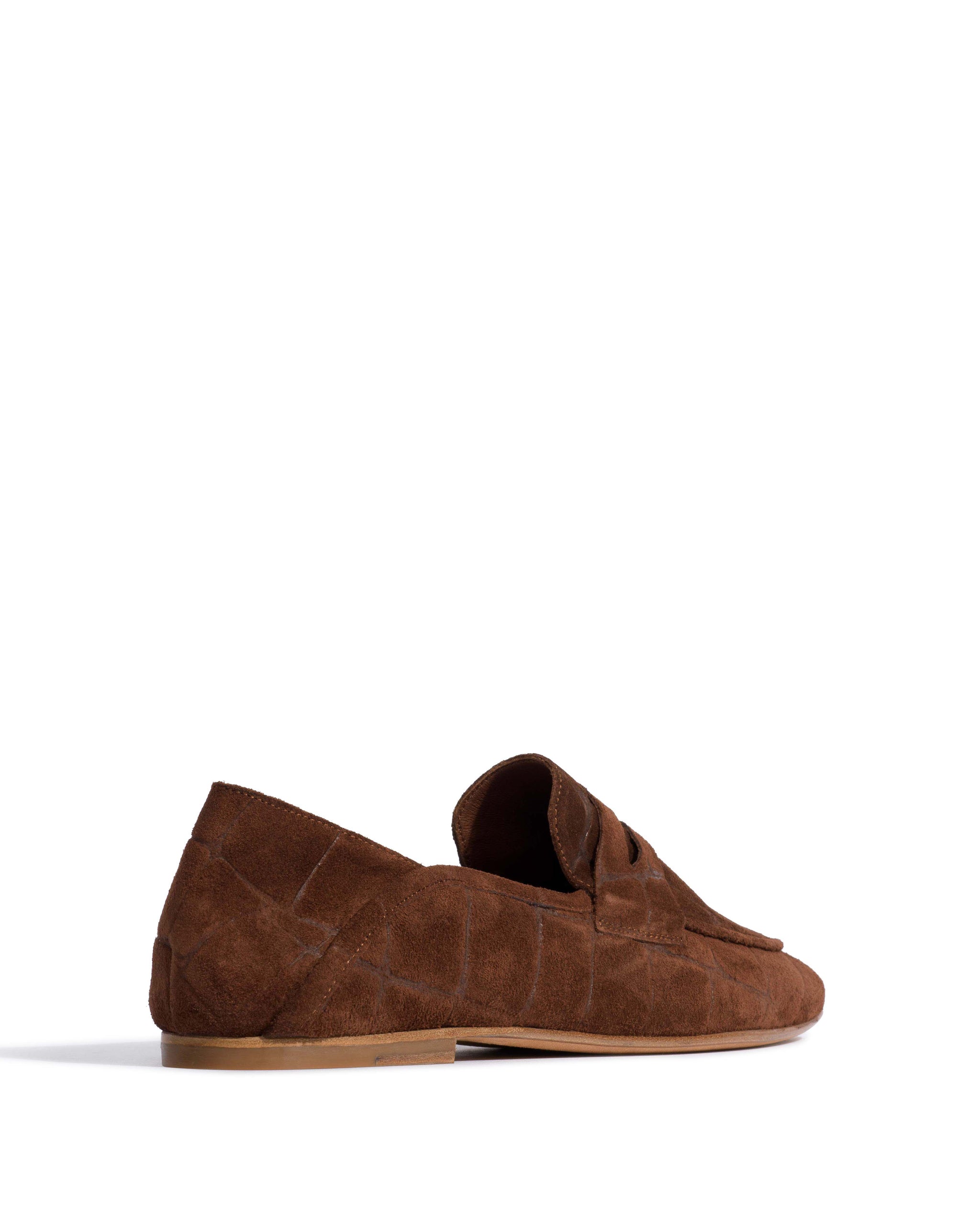 Lindsay Croco calf suede Chocolate