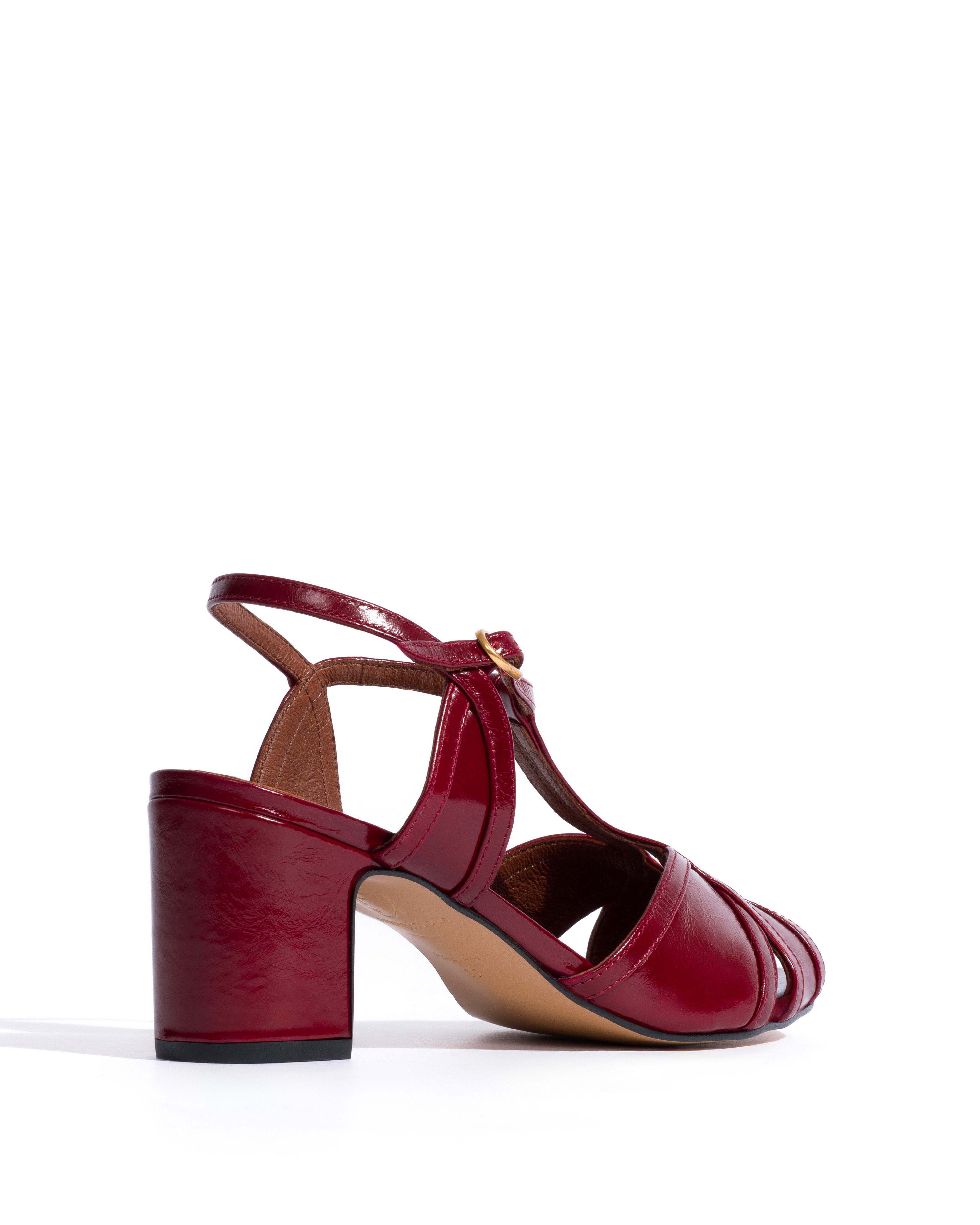 Therese 55 Crinkled polished goat Pomegranate