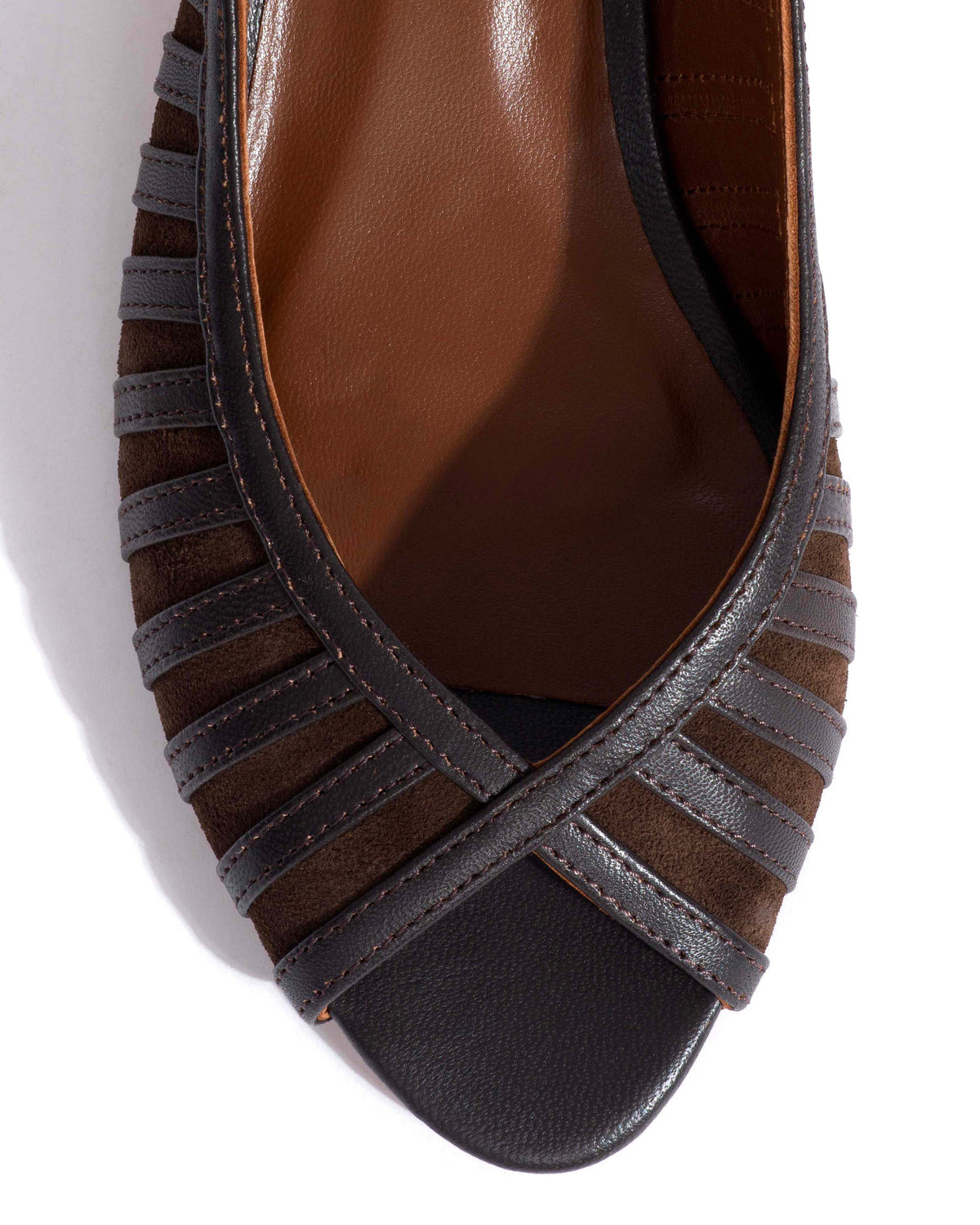 Carminho 40 suede Shiny lamb & suede leather Espresso brown & coffee brown