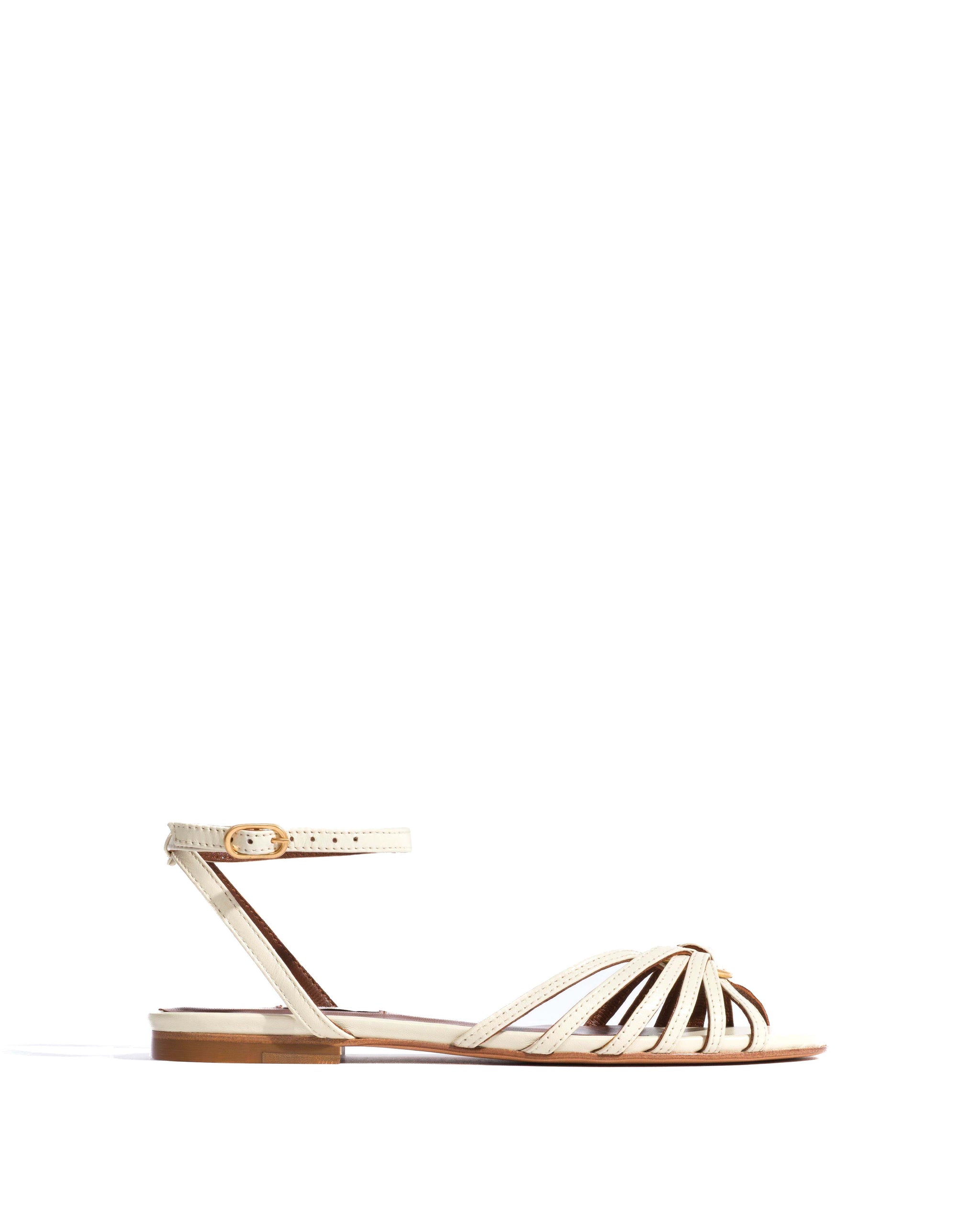 Lopes 10 Shiny lamb White sand - Anonymous Copenhagen Flat sandals