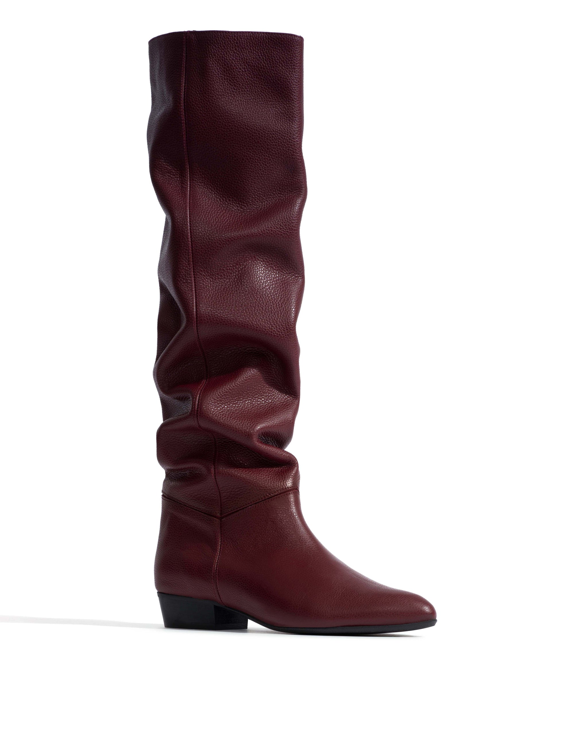 Jadah 20 Pebbled soft calf & suede leather Pomegranate