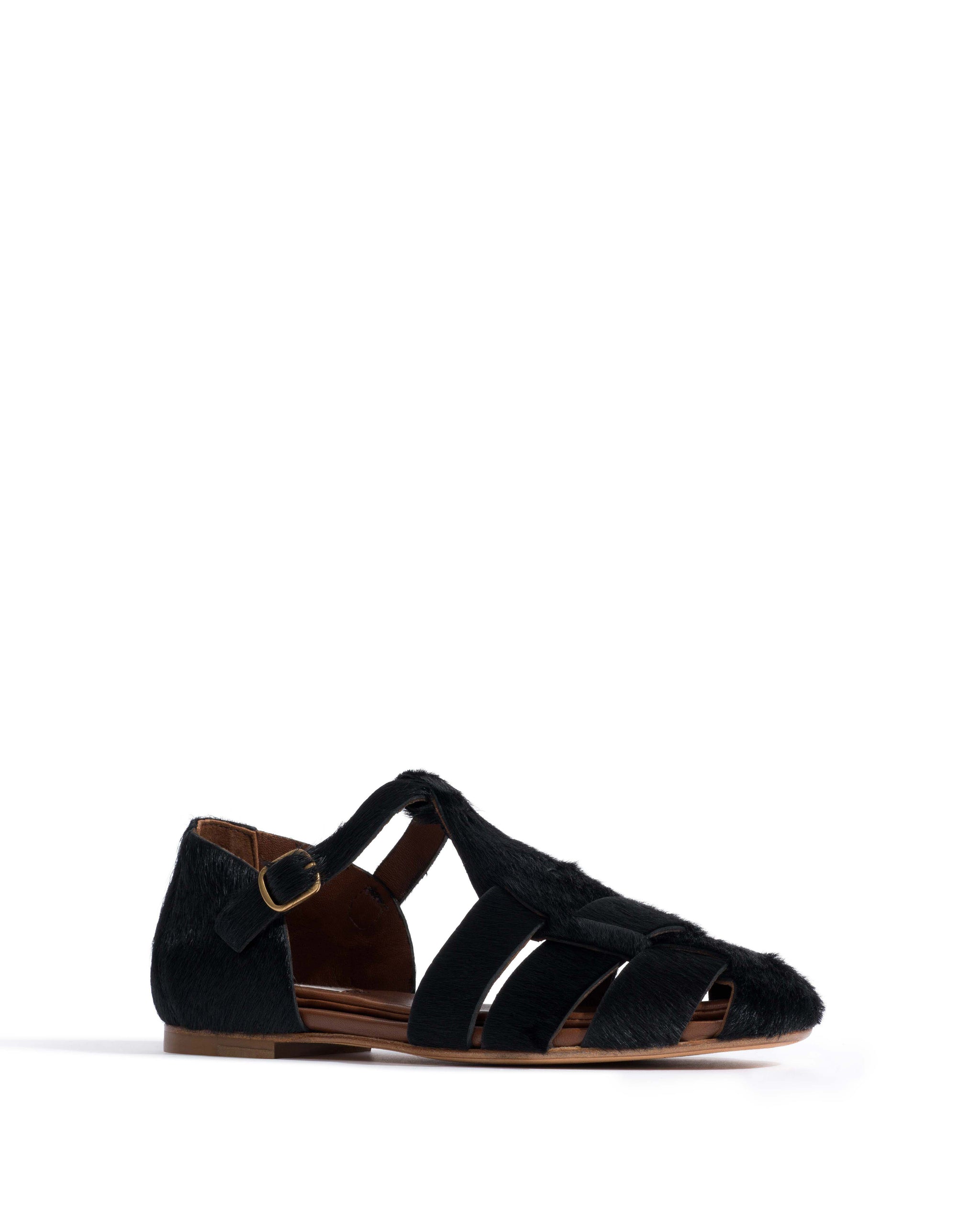 Lain flats Calf hair Black