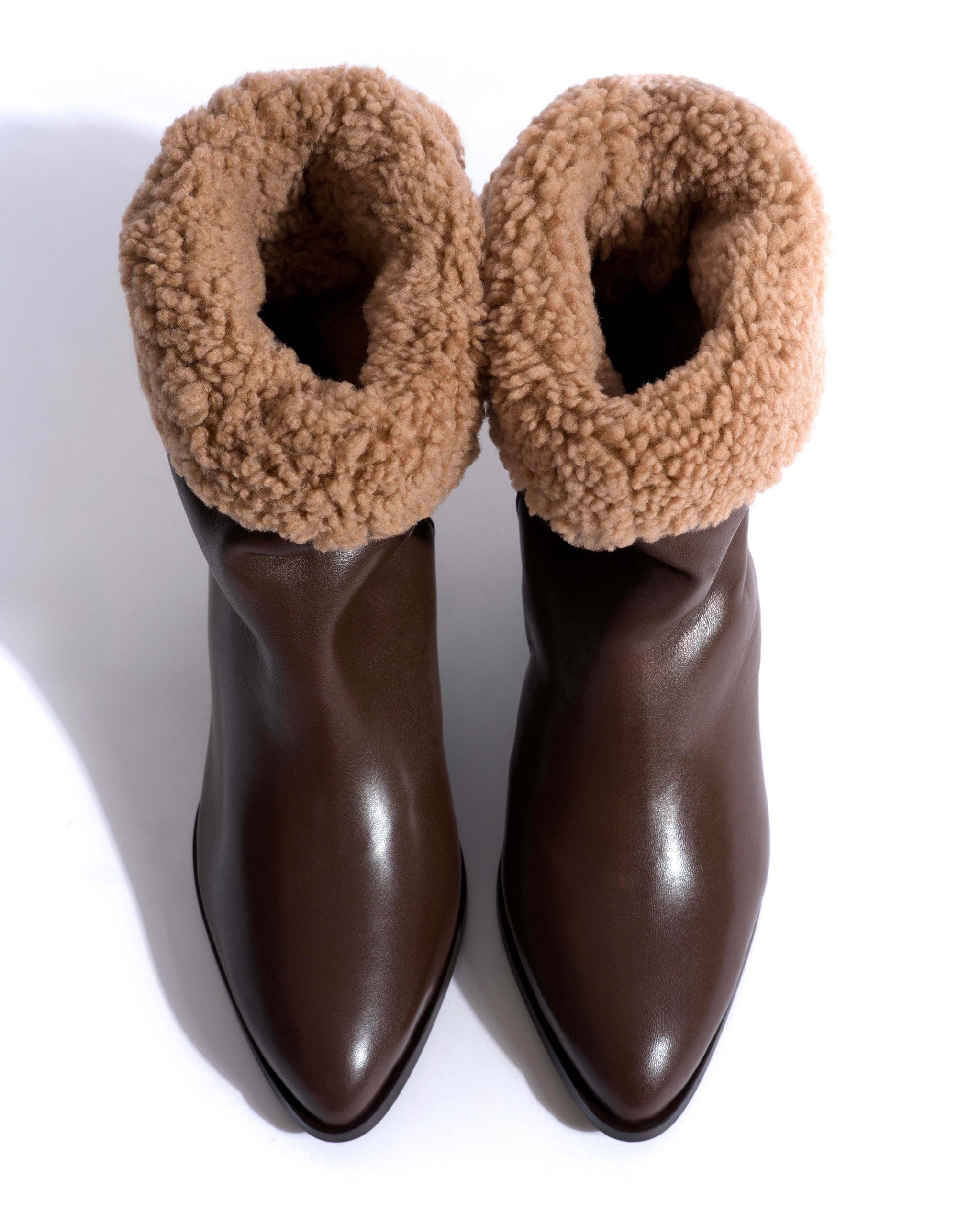 Vully 50 triangle lamb shearling Soft calf Dark taupe