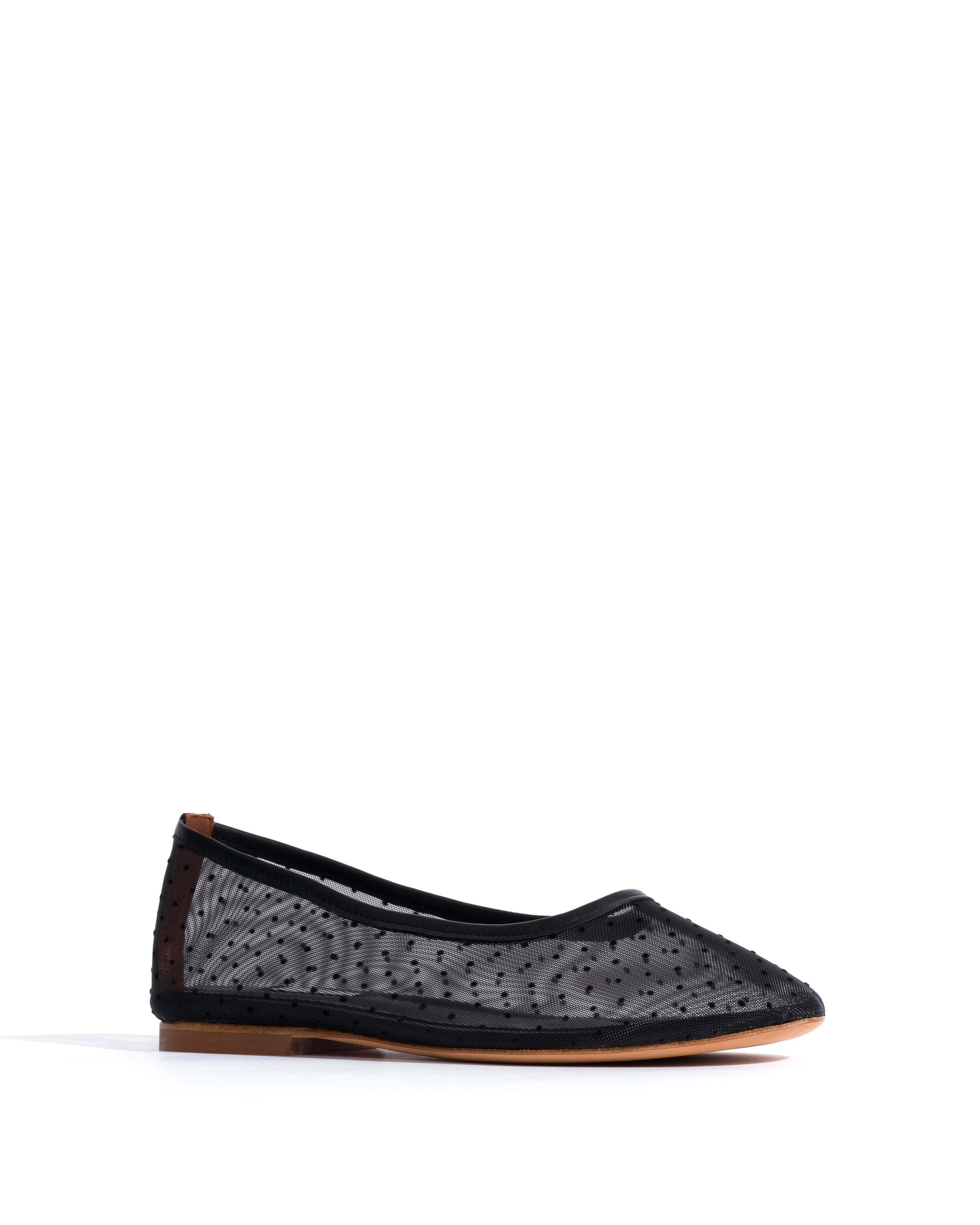 Sacha mesh Shiny lamb & dot velvet mesh Black - Anonymous Copenhagen Flat-loafers & ballerinas & pumps