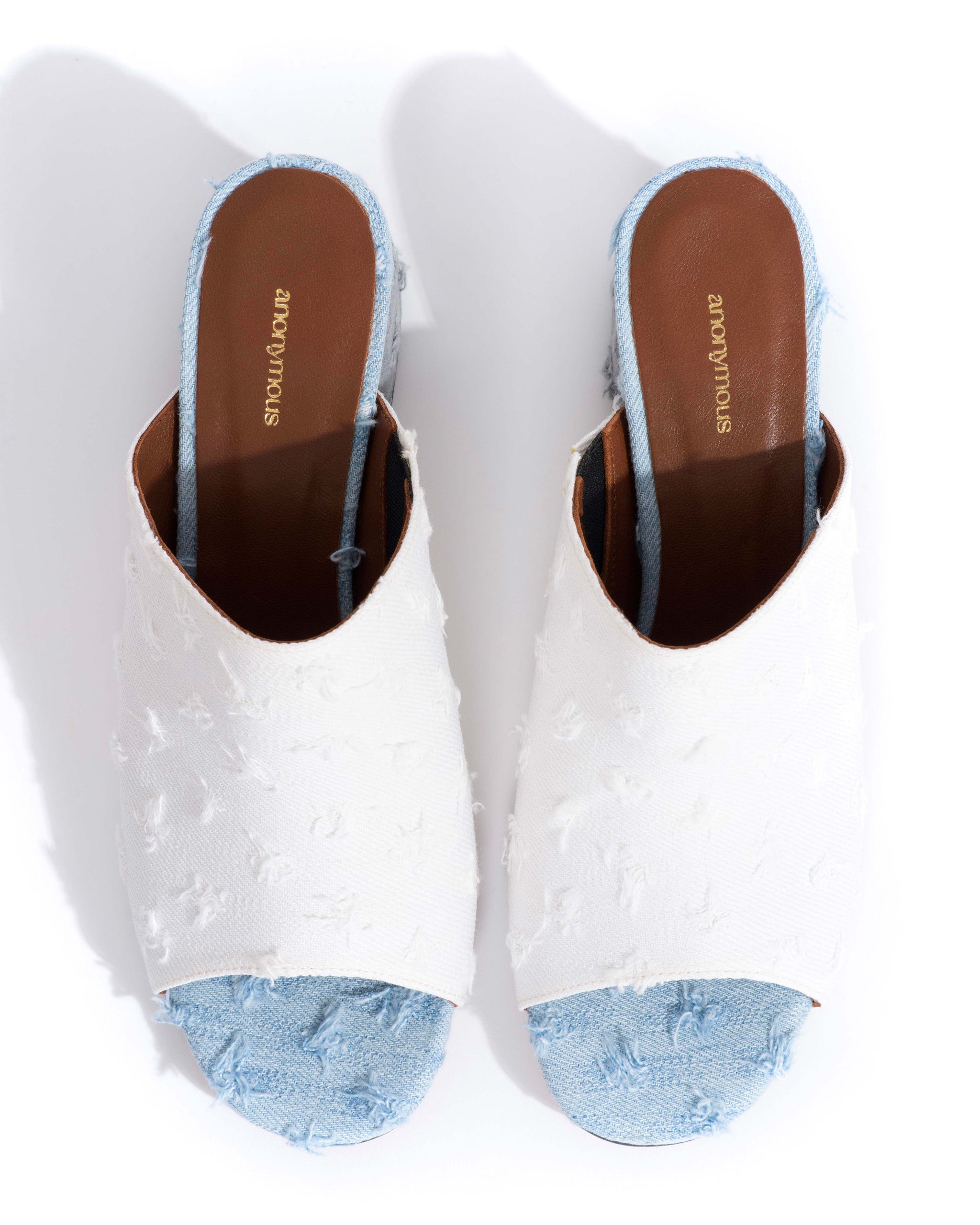 Horizon 55 Denim mix Distressed washed white & Distressed washed blue & Distressed washed grey - Anonymous Copenhagen Shoes