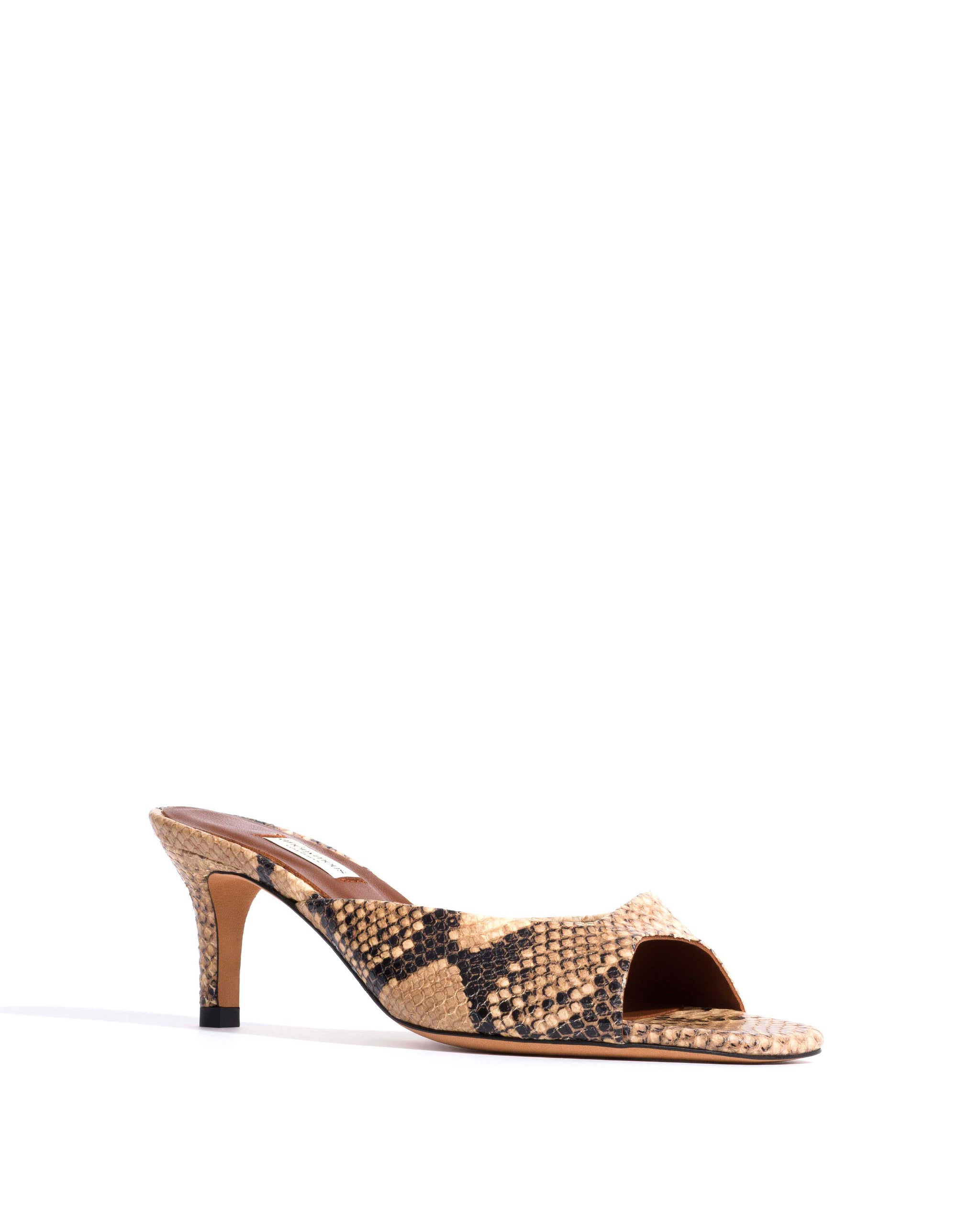 Mazy 55 Snake calf Natural sand - Anonymous Copenhagen Heels
