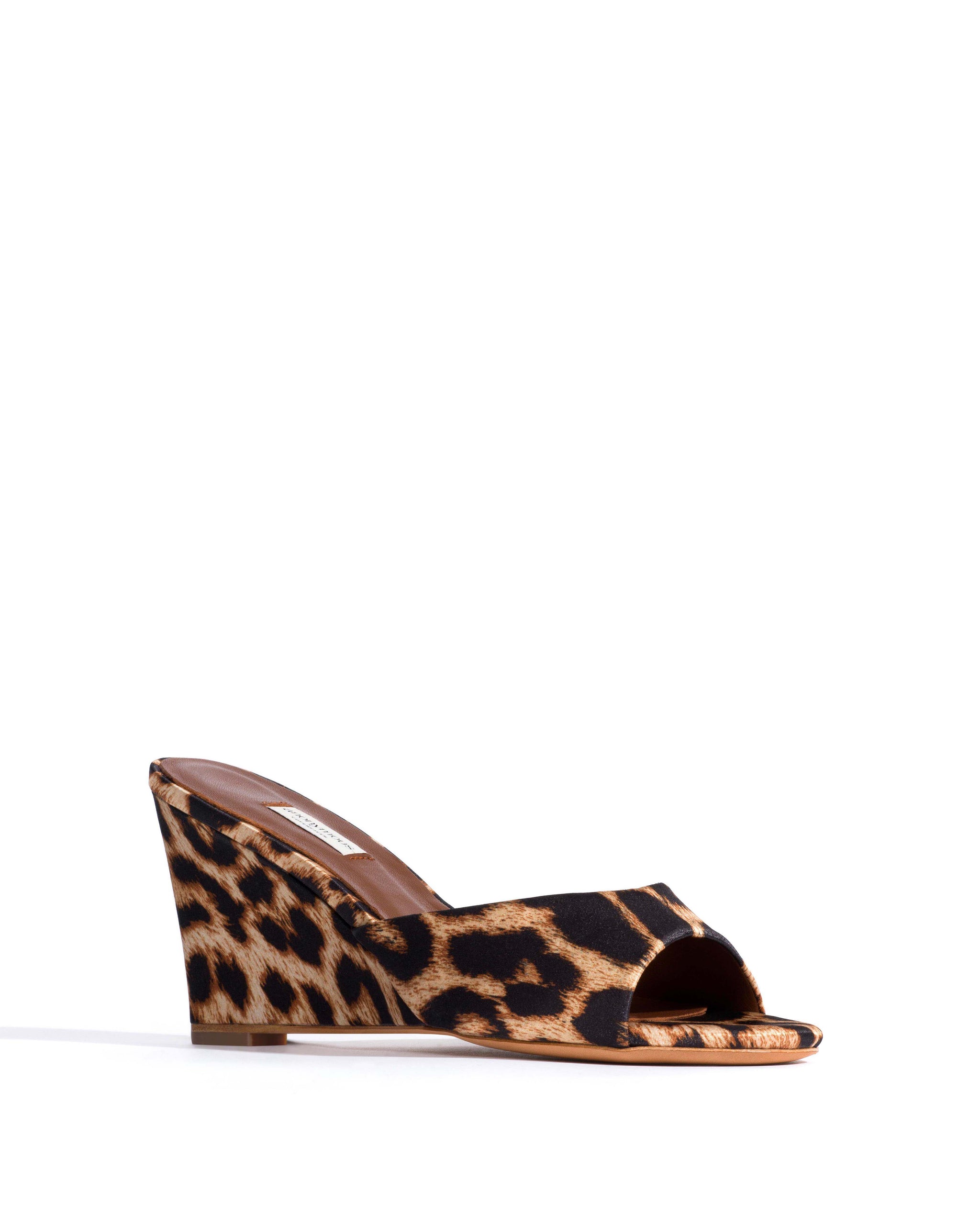 Gwen 75 wedge Satin print Leopard - Anonymous Copenhagen Heels