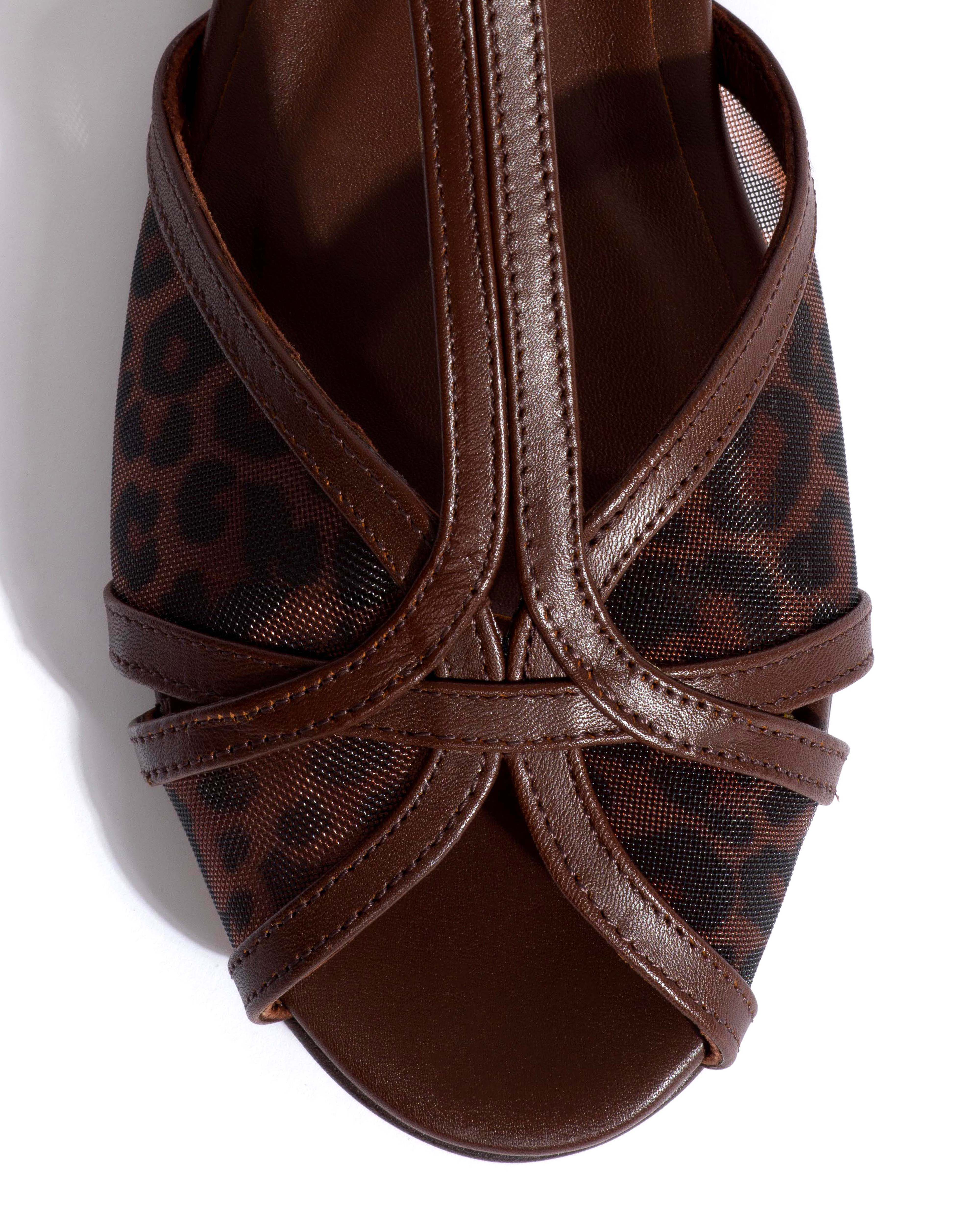 Therese 20 mesh Shiny lamb & mesh Chocolate & leopard