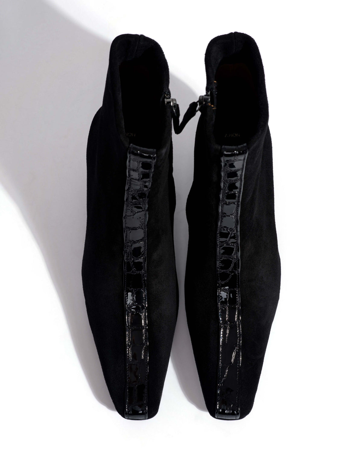 Leyla Calf suede & polished croco calf Black & black