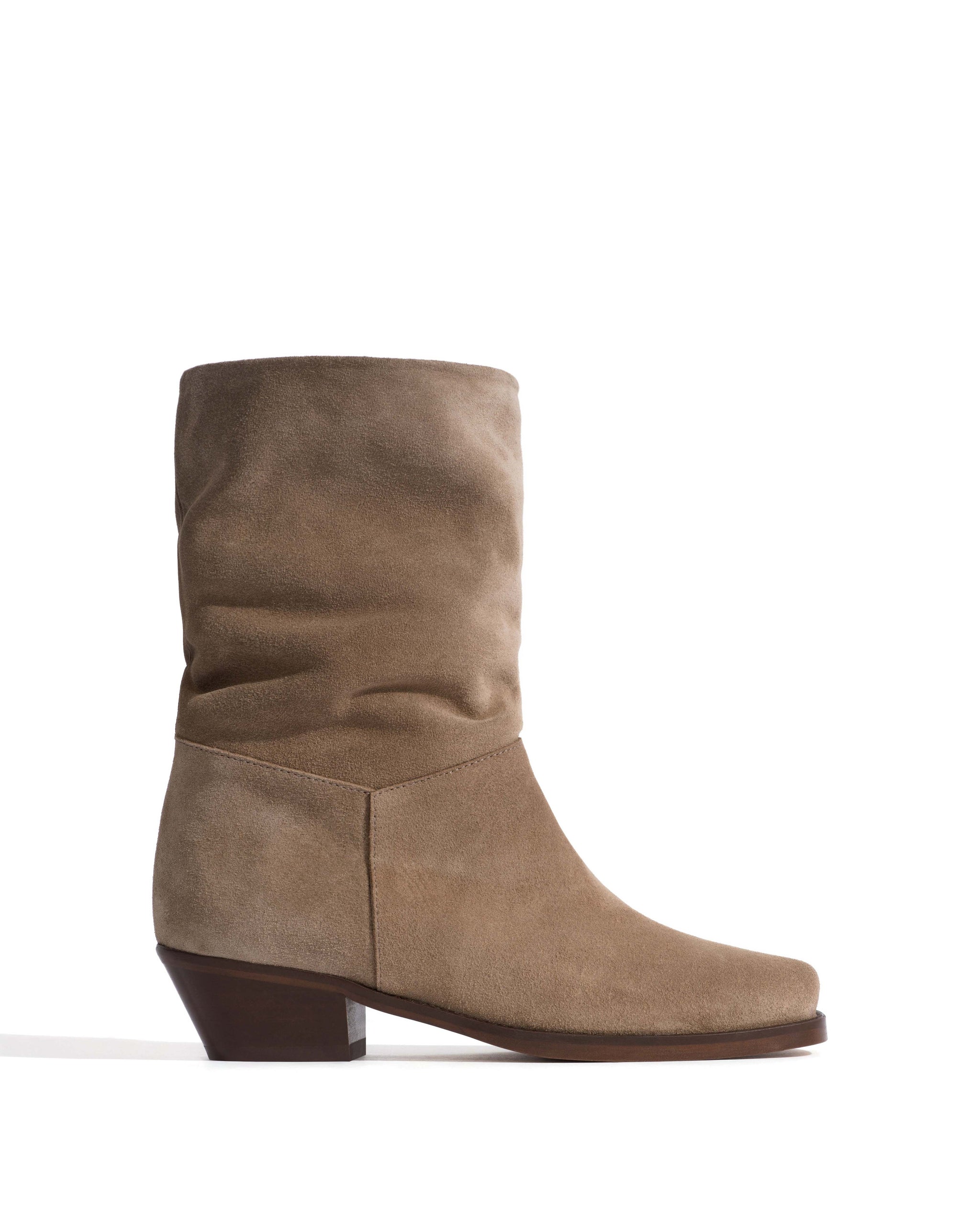 Patricia Calf suede & sleek leather Mushroom