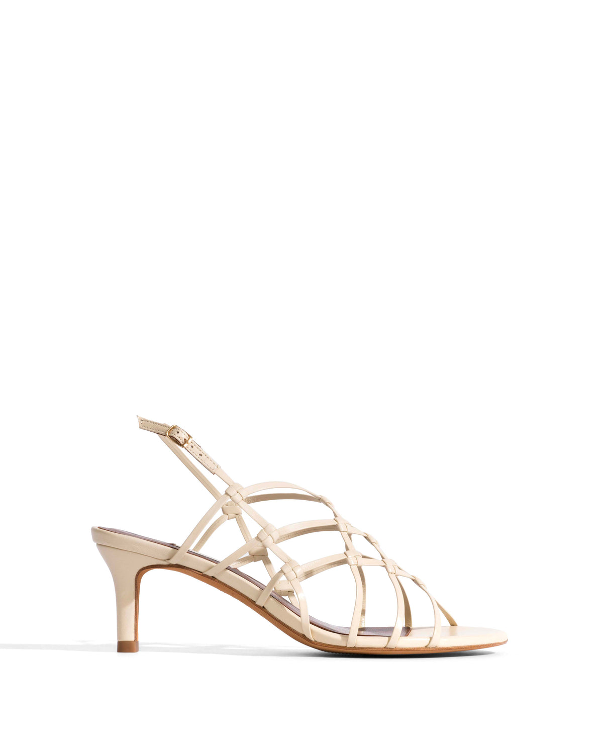 Conie 55 hand-braided Hand-braided leather White sand