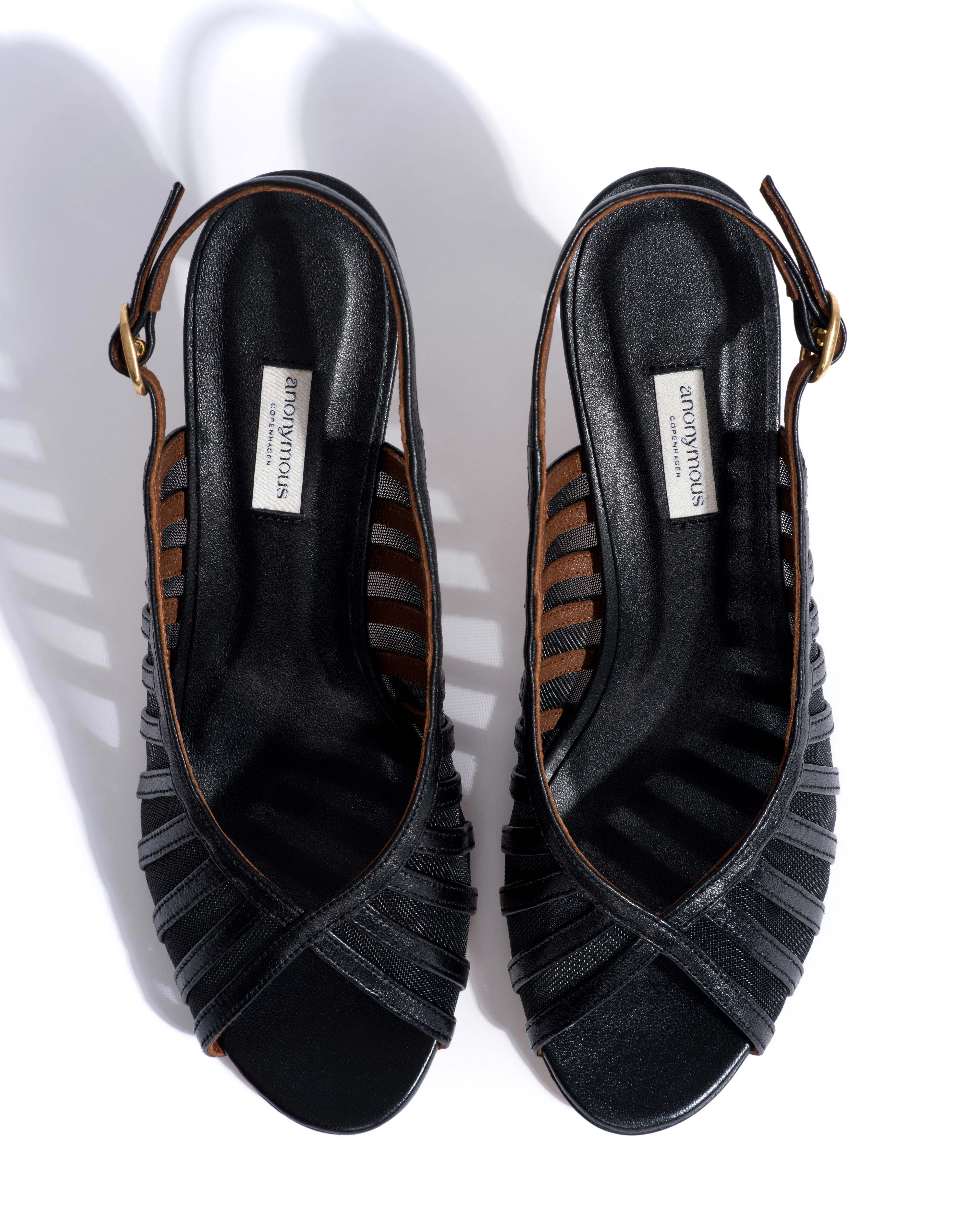 Carminho 75 mesh Shiny lamb & mesh Black