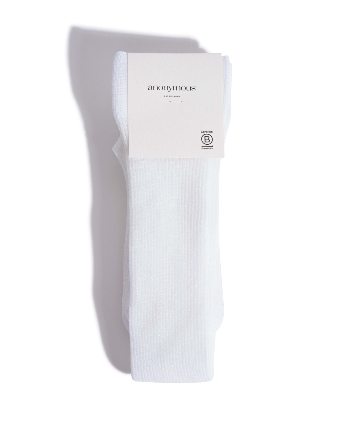 Noa mid calf glitter socks 52% nylon 48% polyester Cream