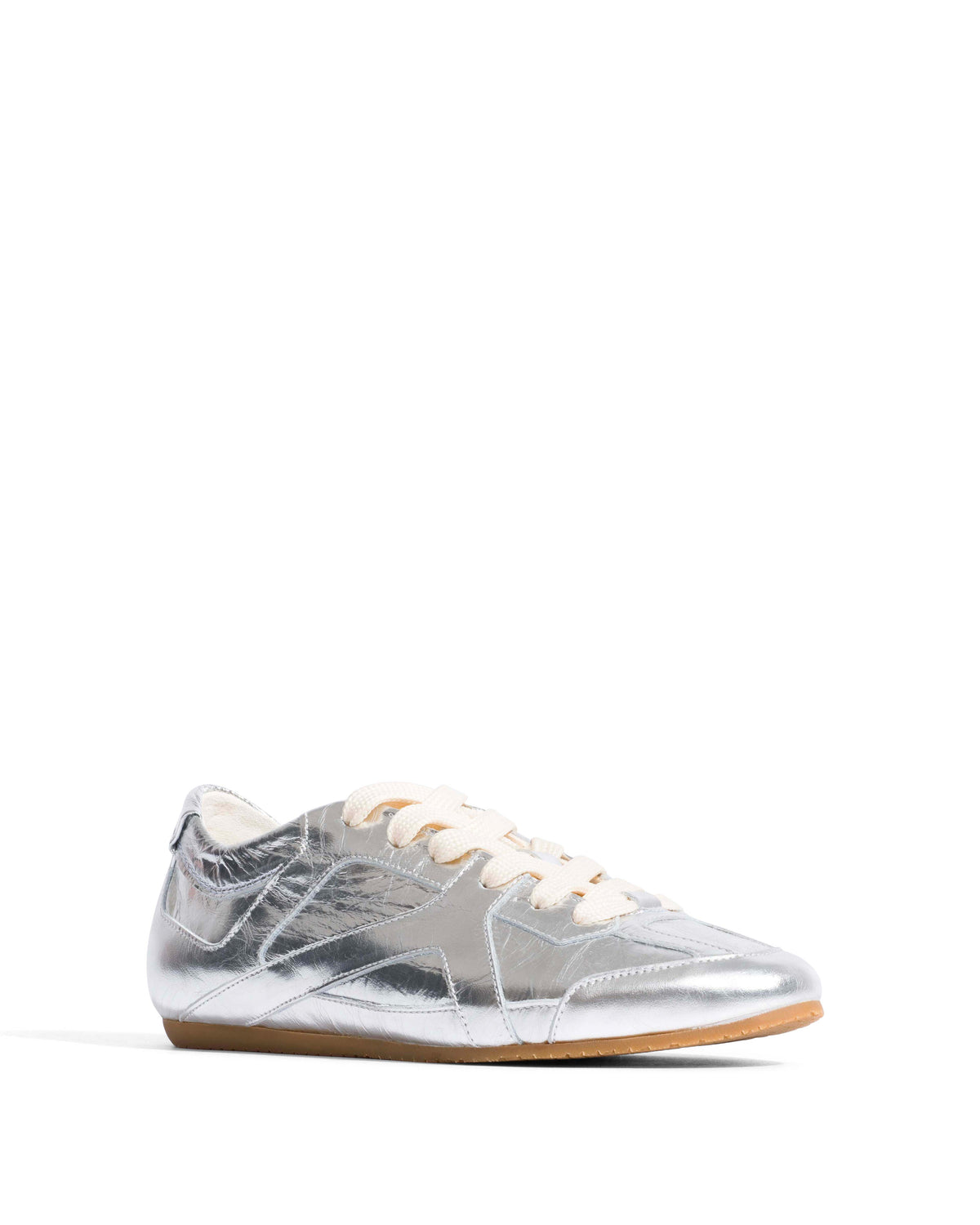 Sneakerina Crinkled metallic lamb Silver