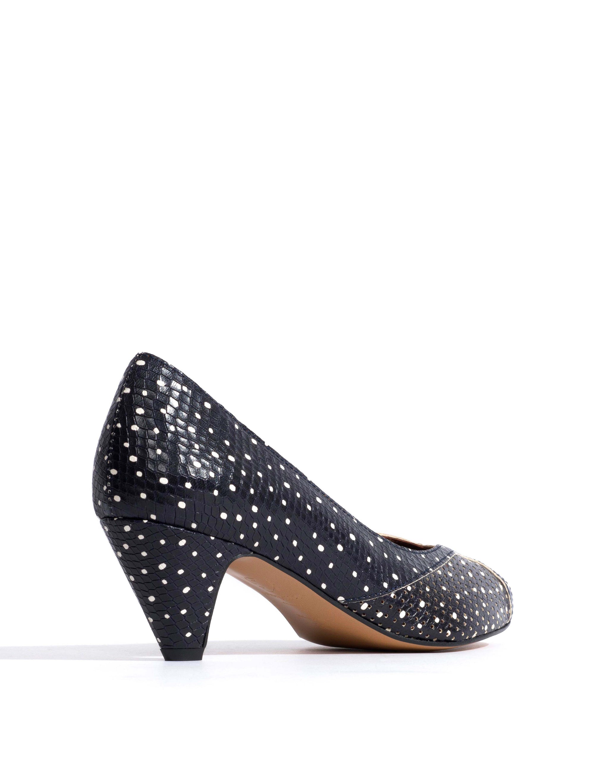 Tiffany stiletto Spotted snake calf Midnight blue