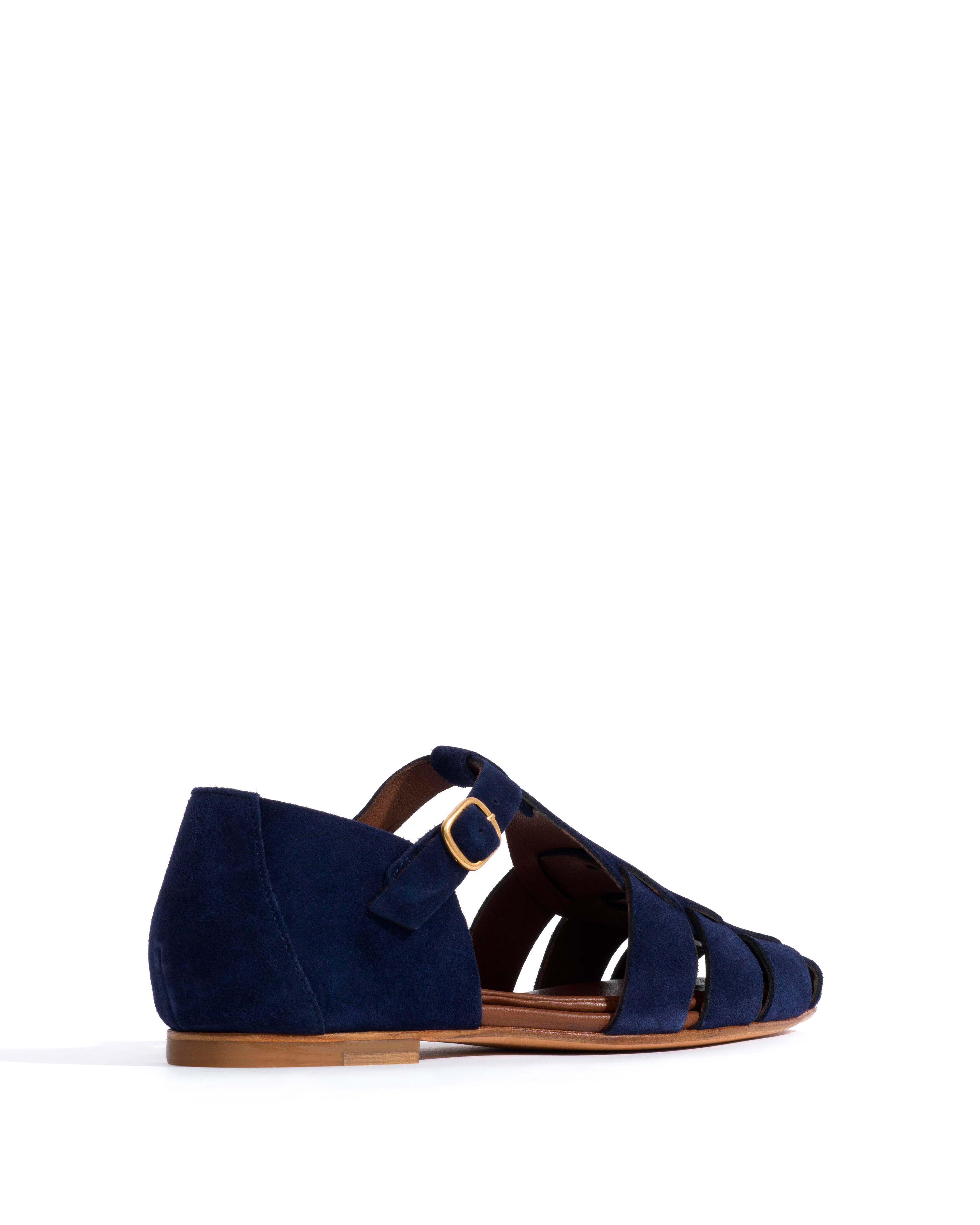 Lain flats Calf suede Ink blue