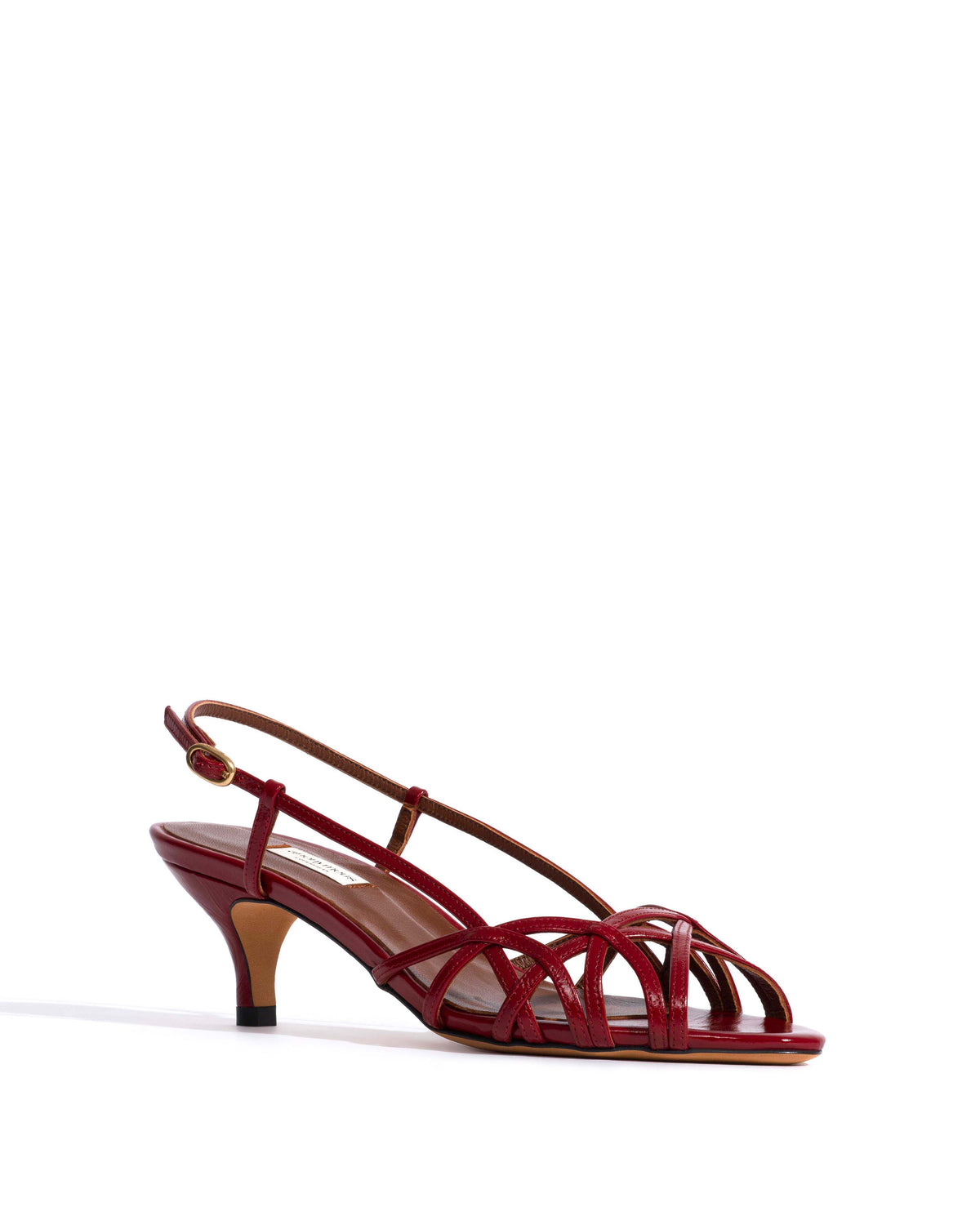 Scarlett 50 kitten Crinkled polished goat Pomegranate