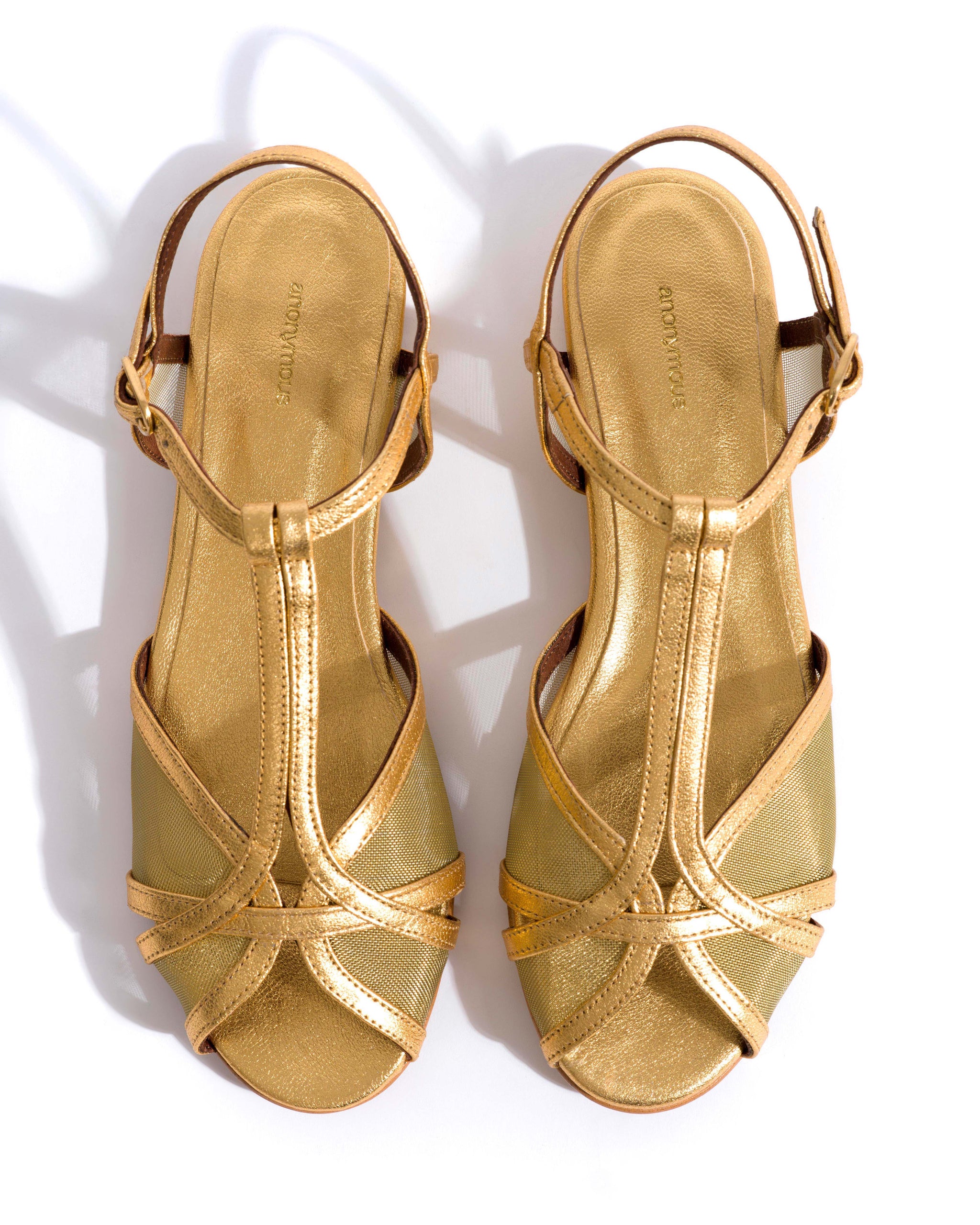 Therese 20 mesh Metallic goat & mesh Gold - Anonymous Copenhagen Flat sandals