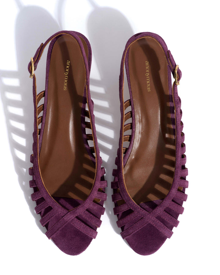 Carminho 40 stiletto Calf suede Fig purple– Anonymous Copenhagen