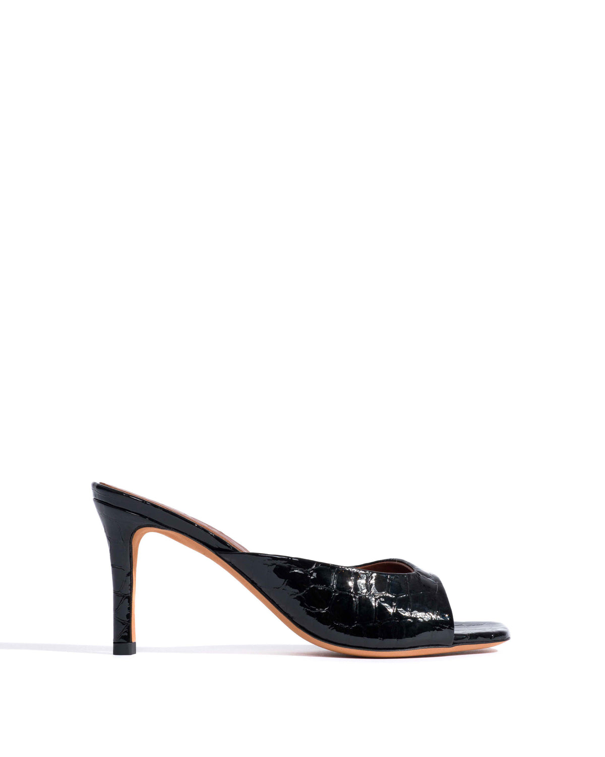 Mazy 75 Polished croco calf Black
