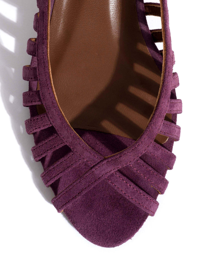 Carminho 40 stiletto Calf suede Fig purple– Anonymous Copenhagen