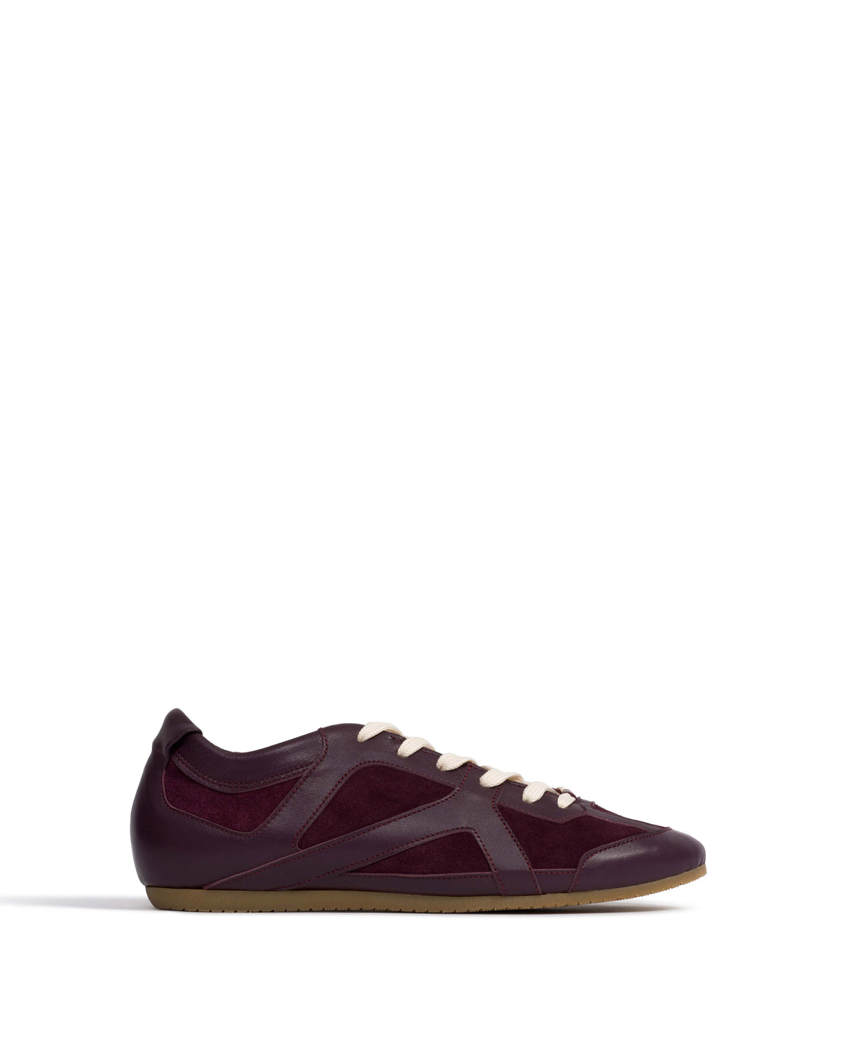 Sneakerina Shiny lamb & suede leather Fig purple