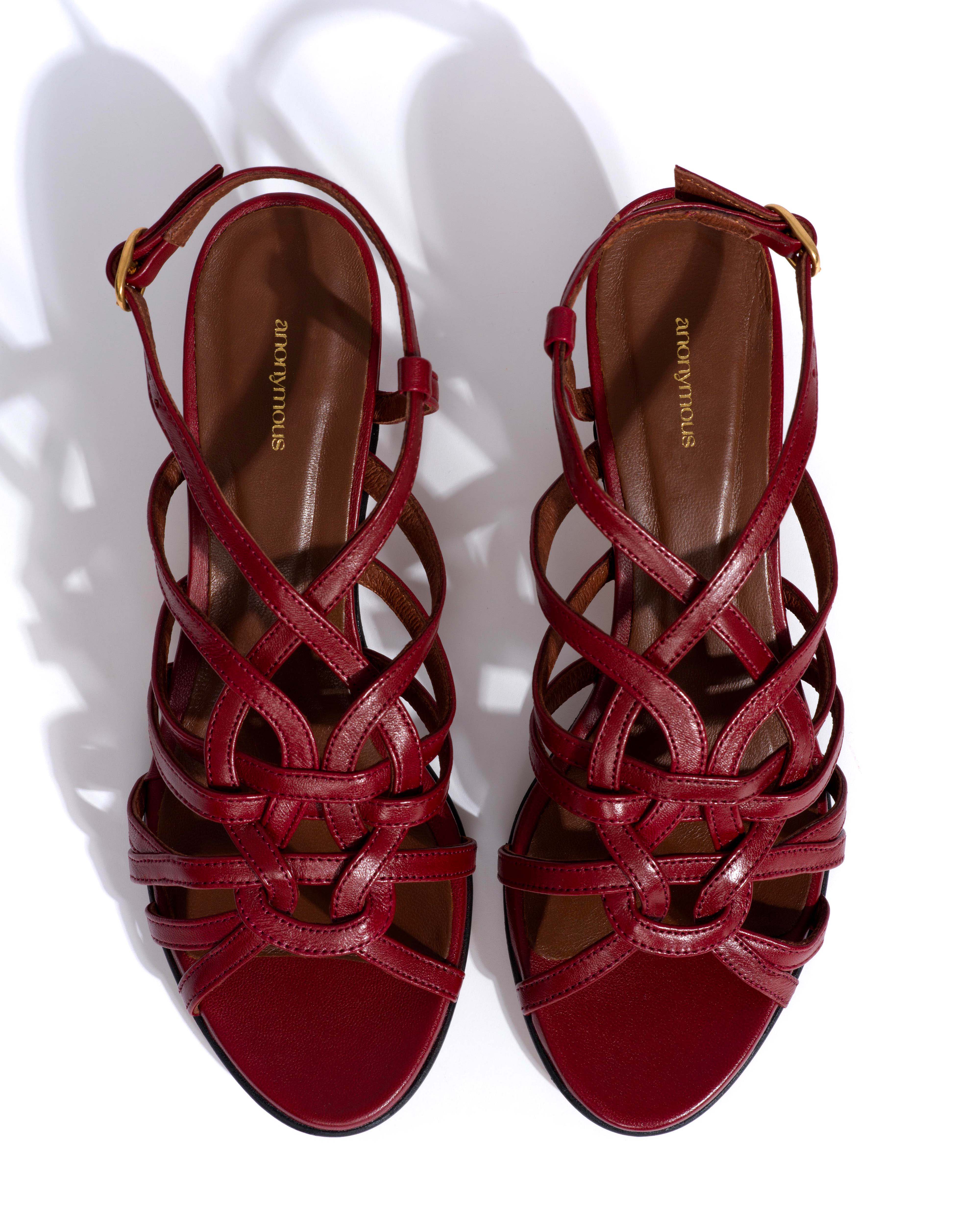 Vickey 50 stiletto Shiny lamb Pomegranate