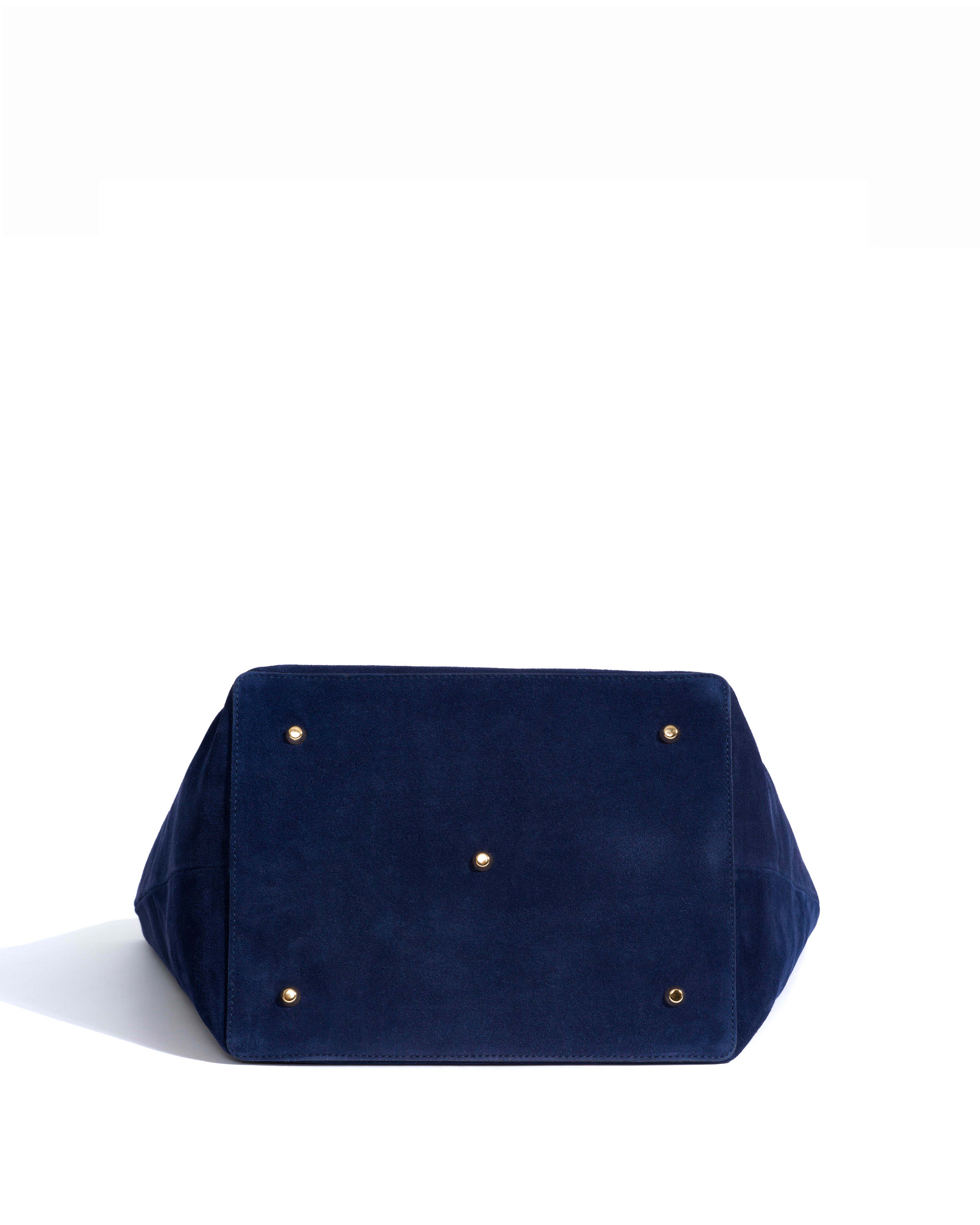 Arya carryall bag Calf suede Ink blue