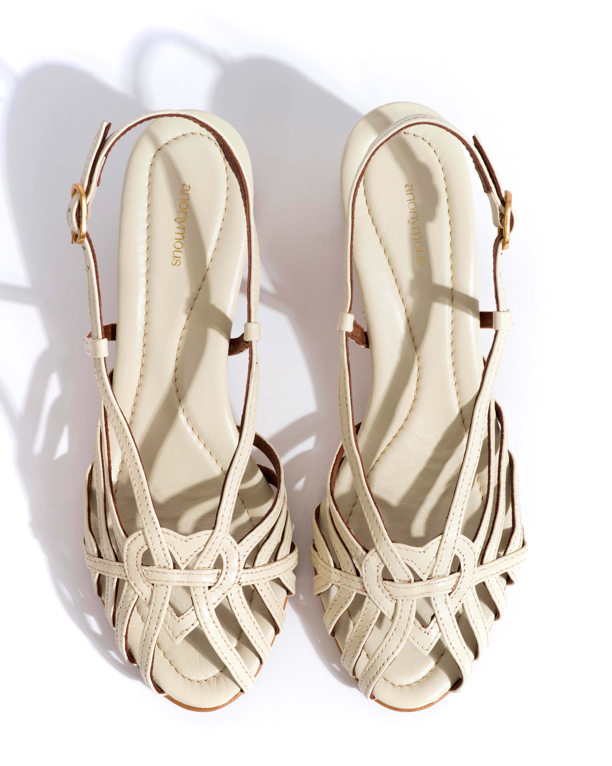 Briddie 50 heart Shiny lamb White sand - Anonymous Copenhagen Shoes