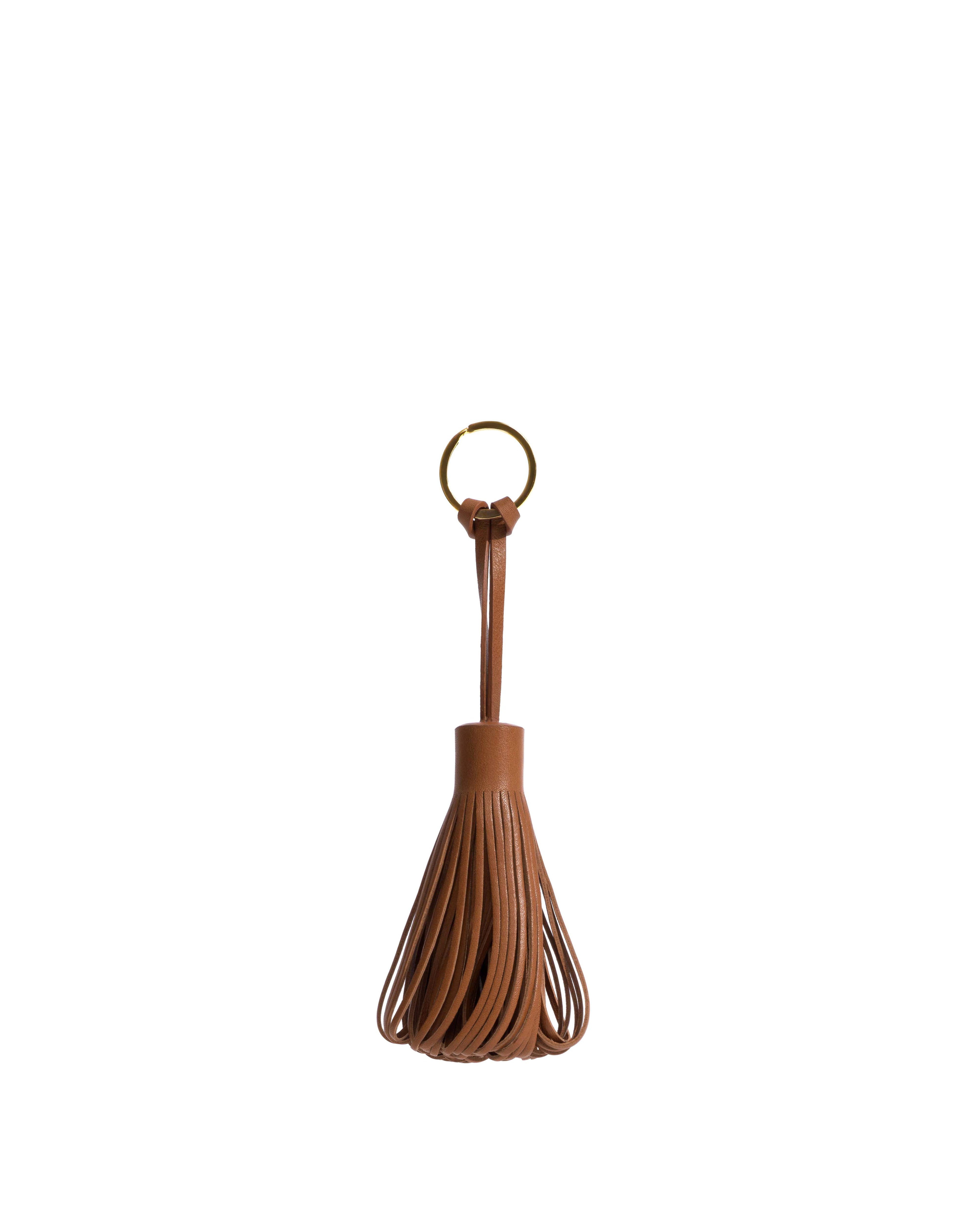 Katty fringe keyring Soft calf Camel