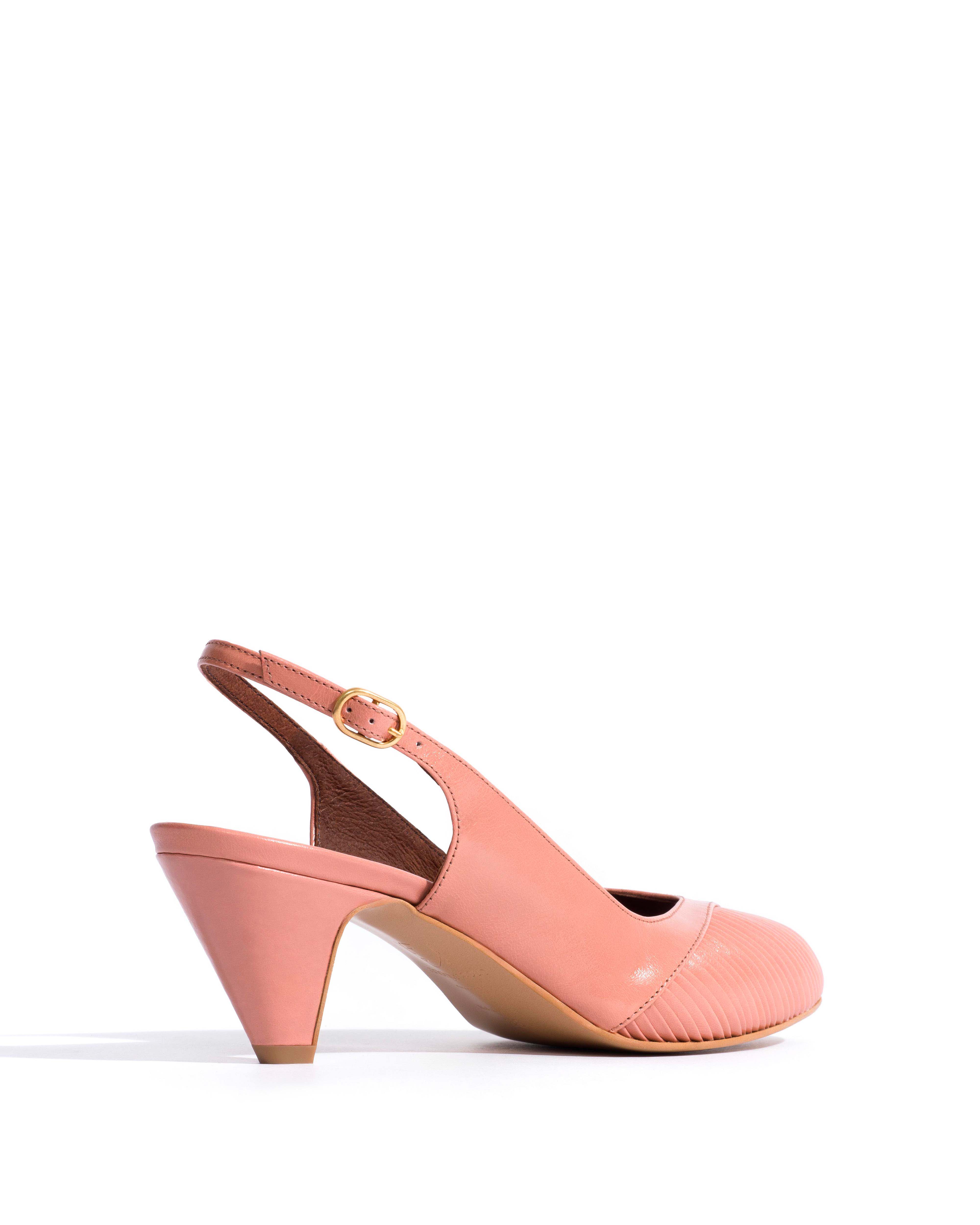 Cassandra 50 stiletto Crinkled polished goat Misty coral