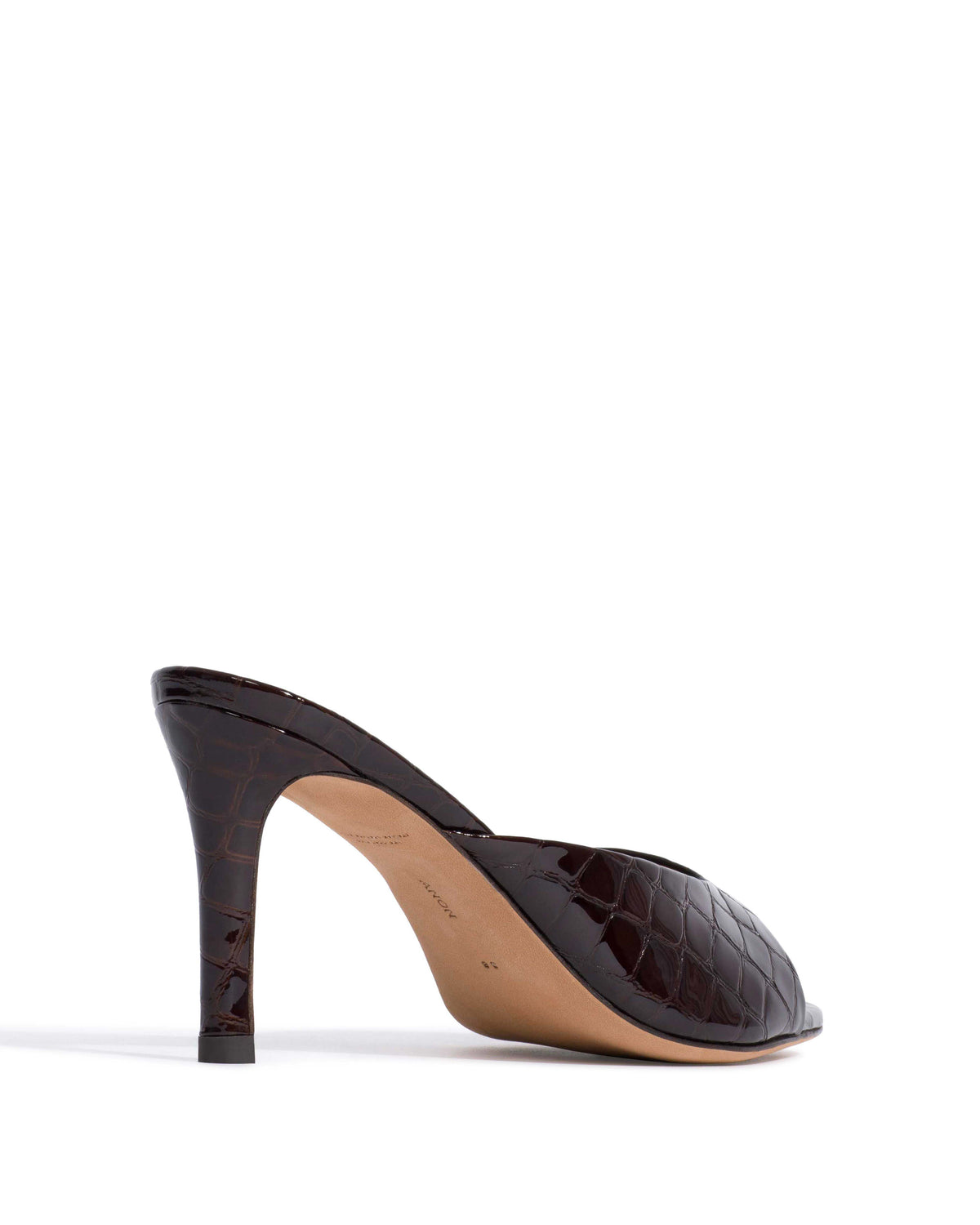 Mazy 75 Polished croco calf Coffee brown