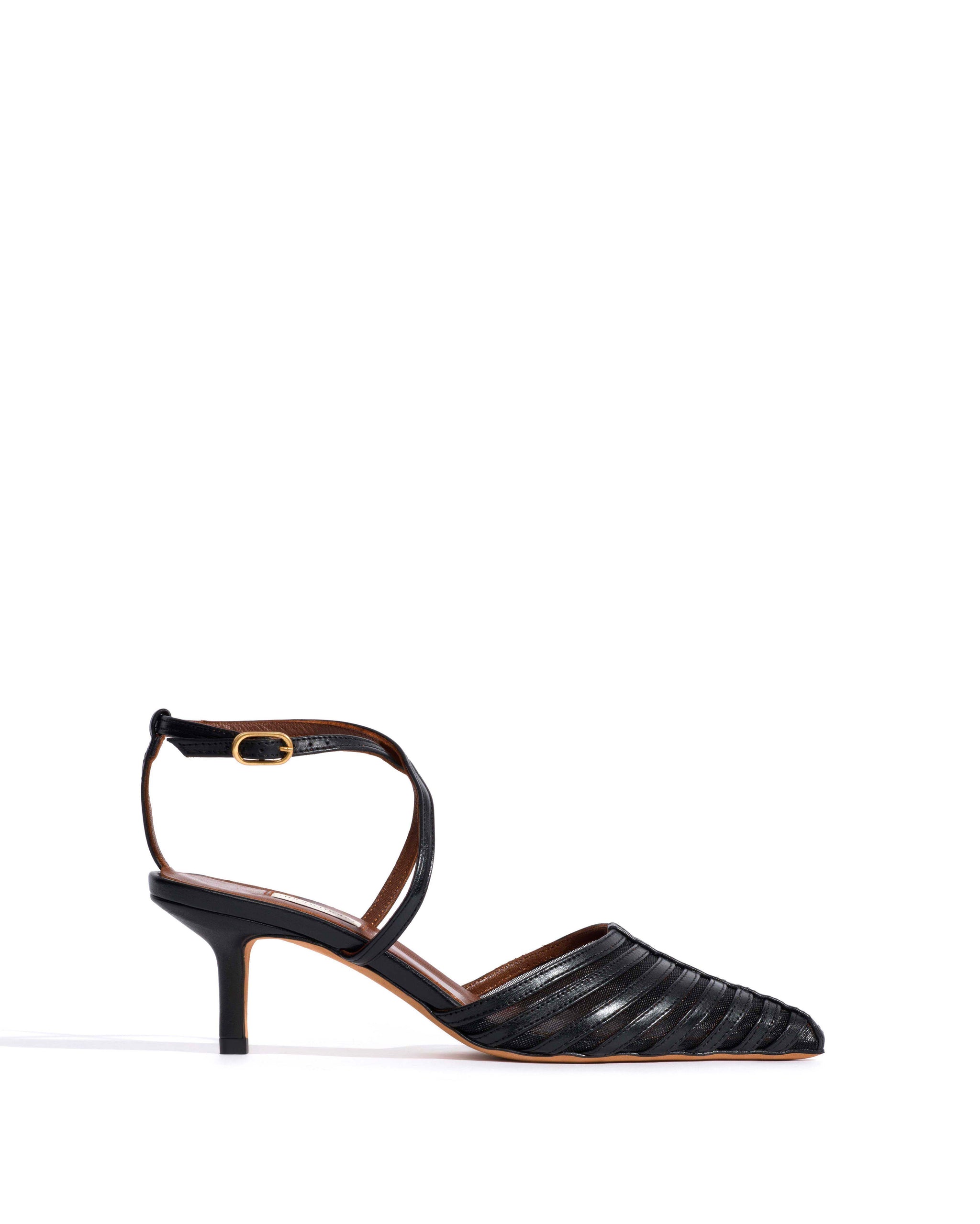 Schila mesh Shiny lamb & mesh Black - Anonymous Copenhagen Heels