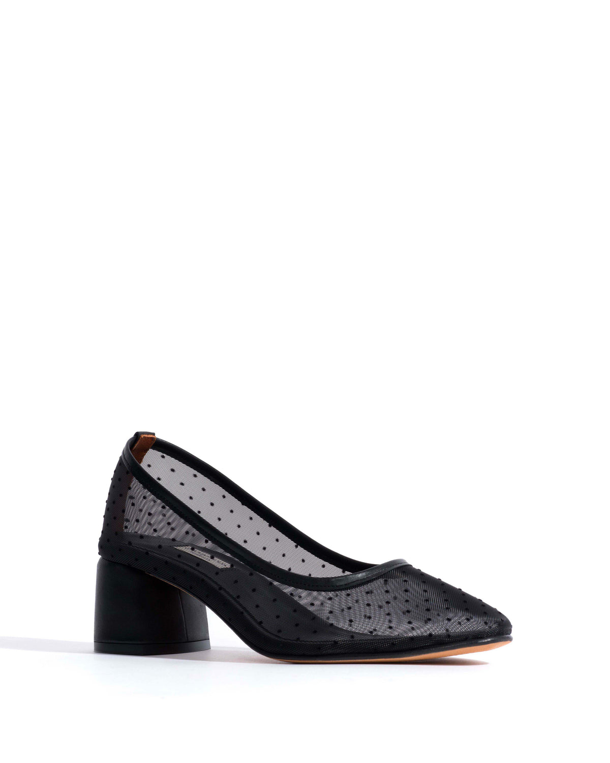 Sacha 40 mesh Shiny lamb & dot velvet mesh Black