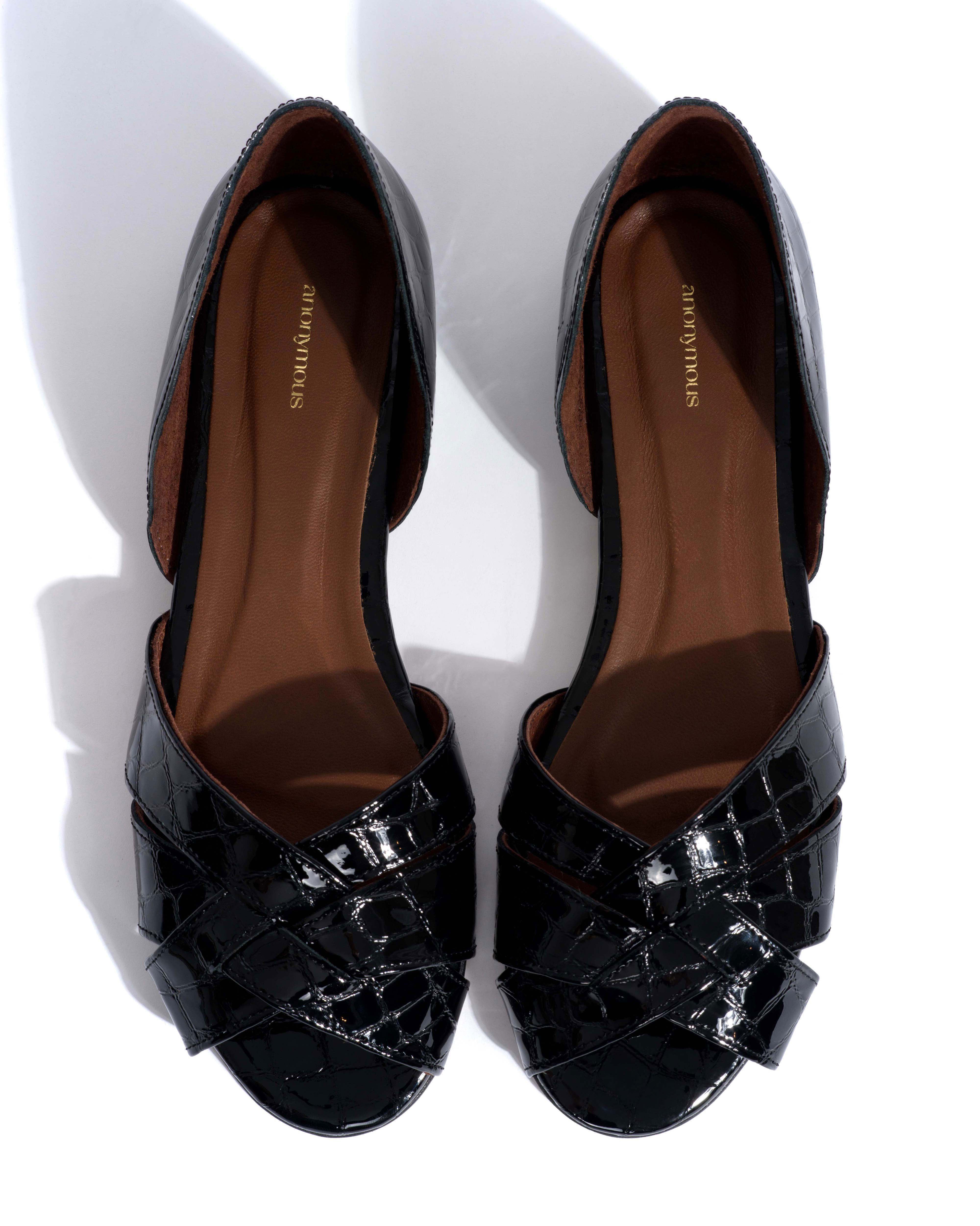 Sanni 20 Polished croco calf Black