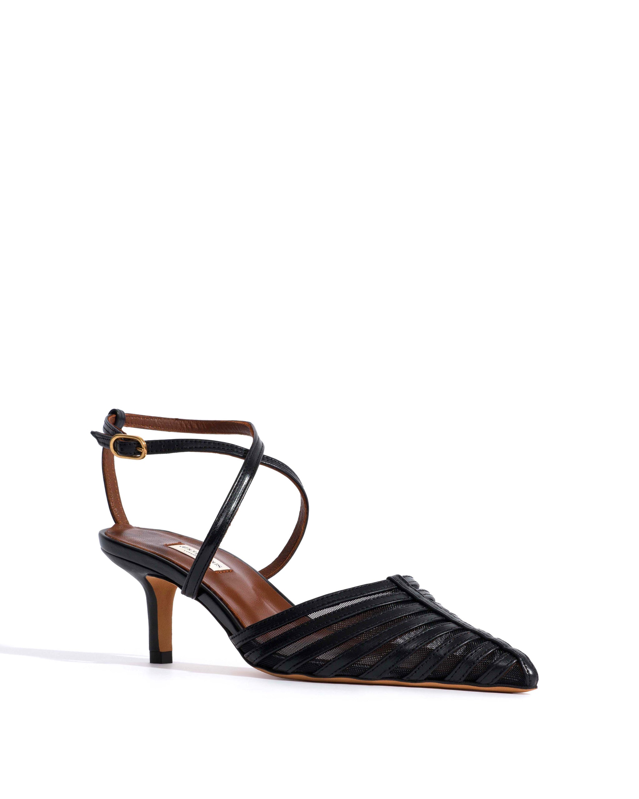 Schila mesh Shiny lamb & mesh Black - Anonymous Copenhagen Heels
