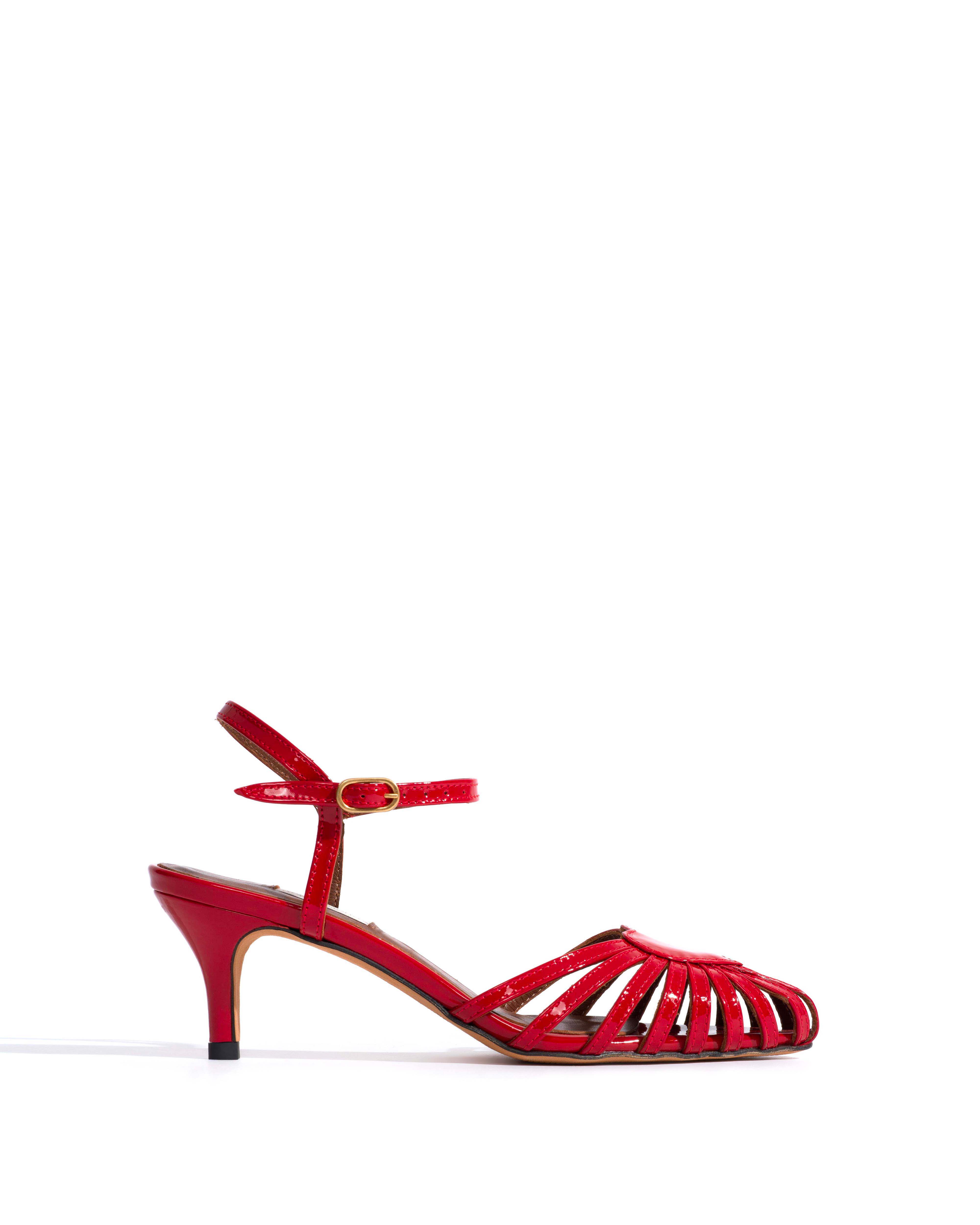 Keesha 55 Polished soft calf Ruby red
