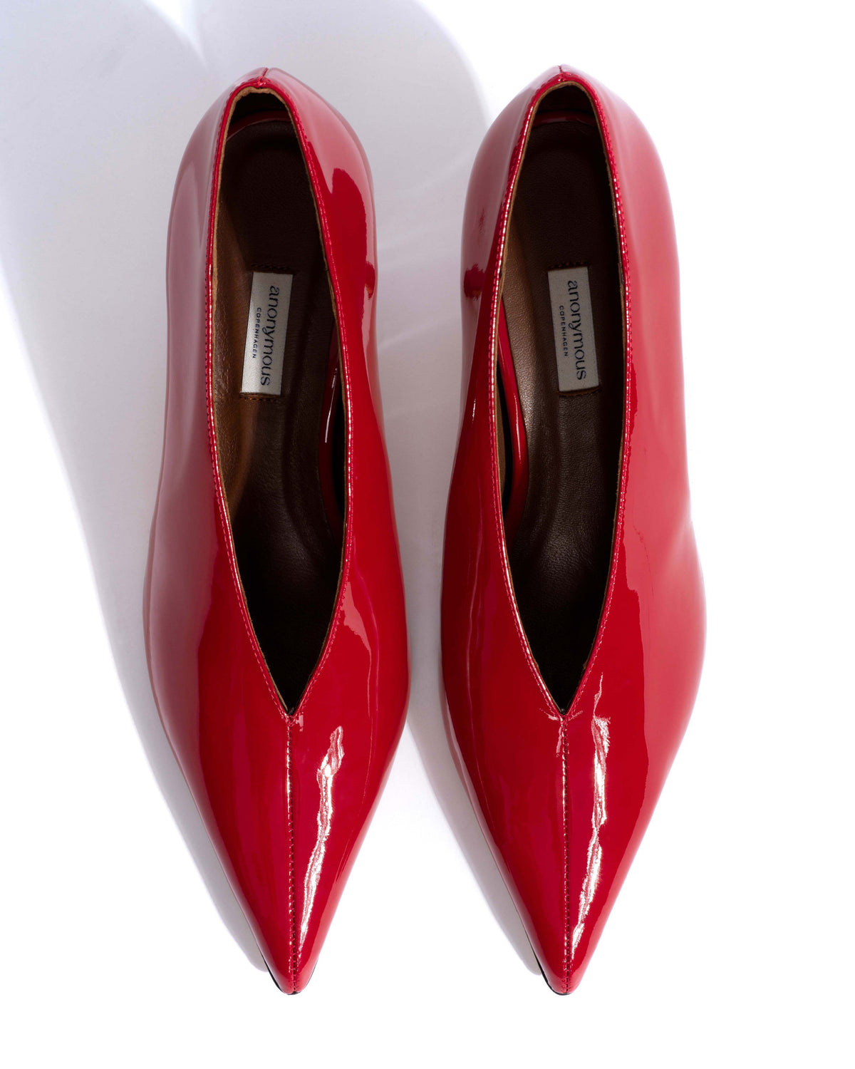 Phia 55 pin Polished soft calf Ruby red