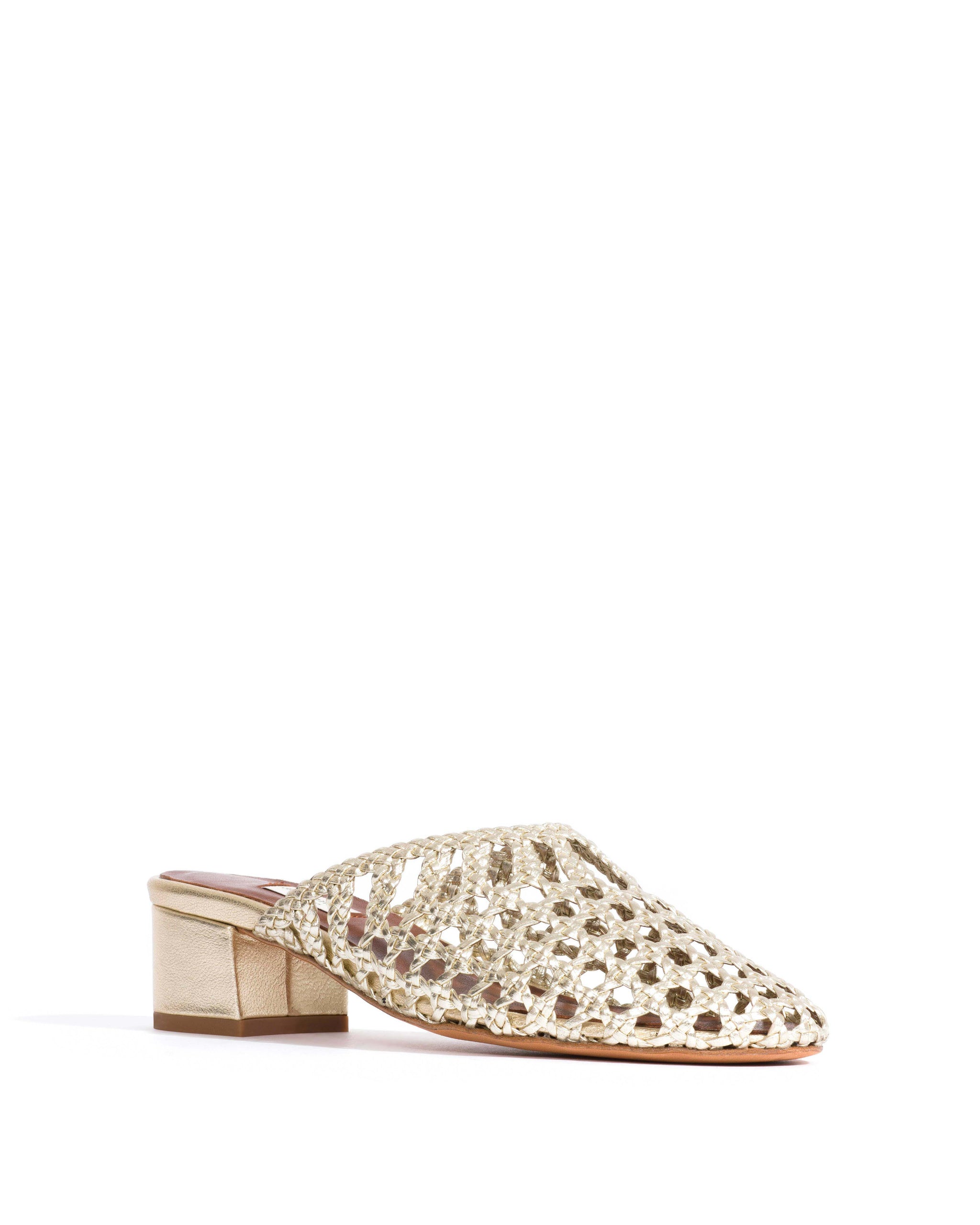 Sabrina 40 hand-braided leather Champagne - Anonymous Copenhagen Heels